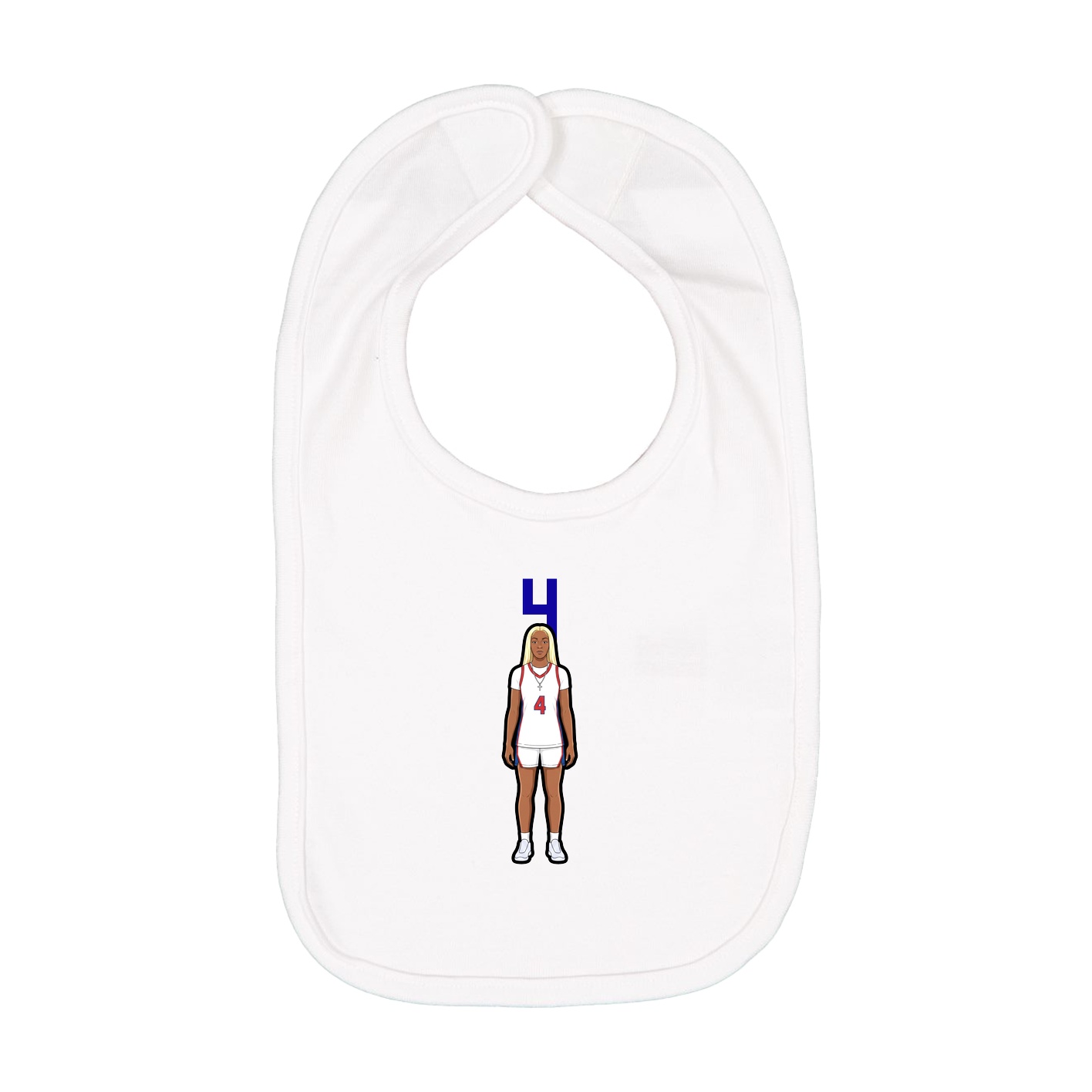 Infant Bib — Number Top in White