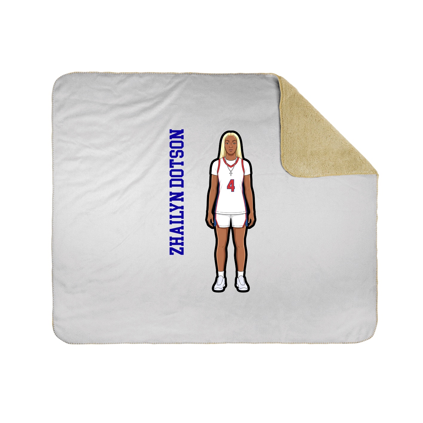 Throw Blanket — Name Vertical in White