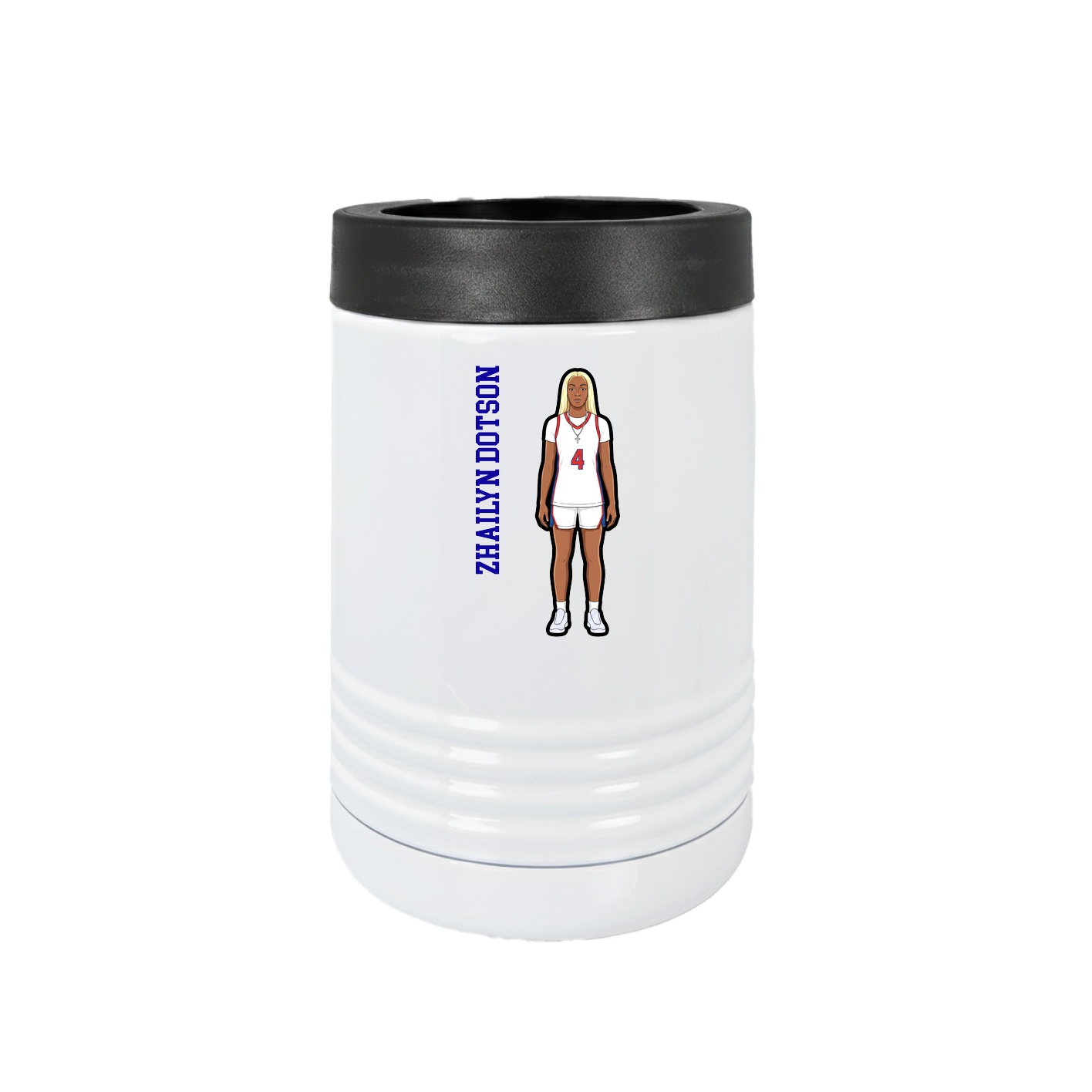 Beverage Holder — Name Vertical in White