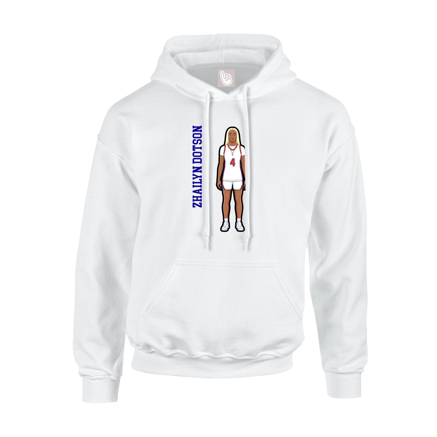 Youth Hoodie — Name Vertical in White