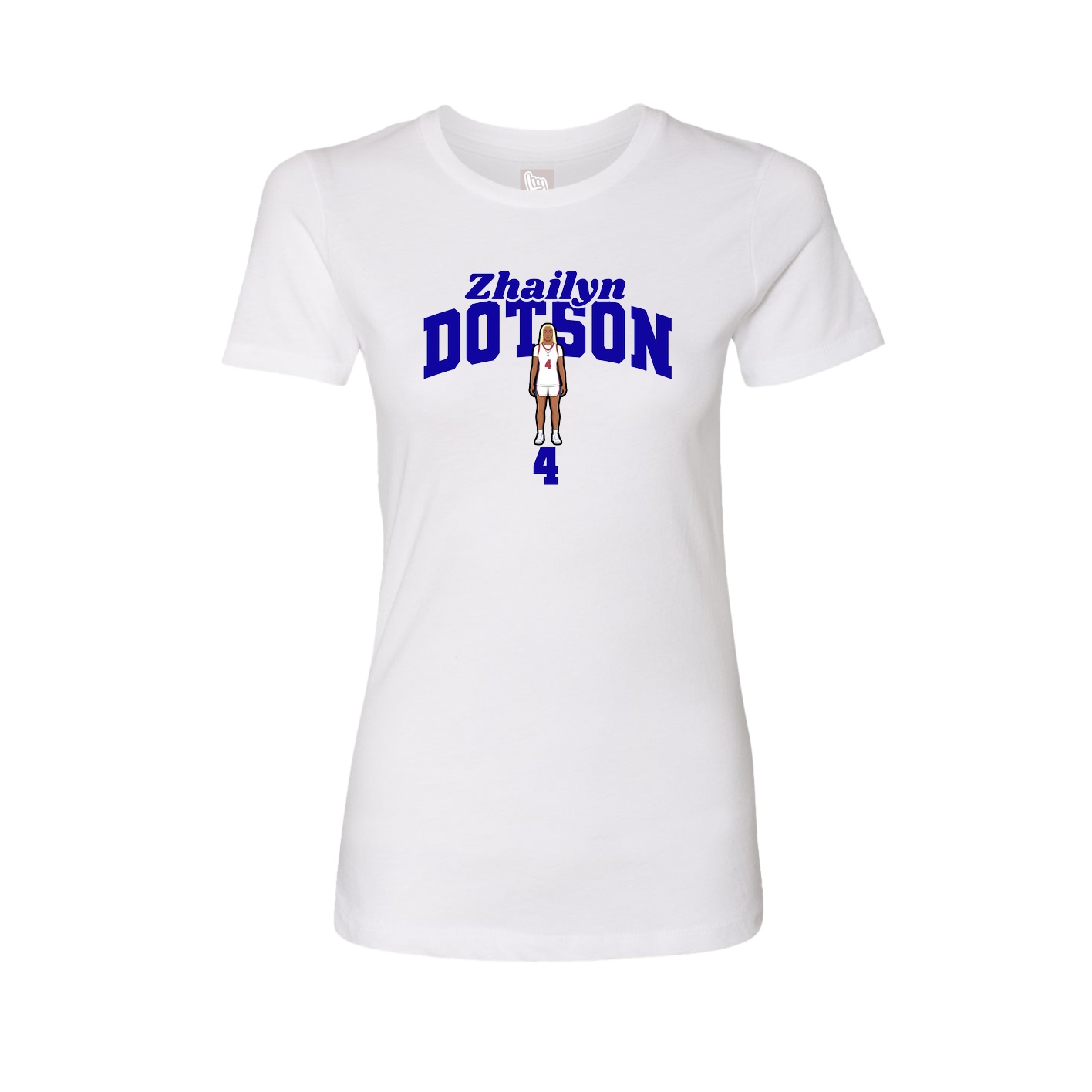 Fitted Women's Tee — Signature Arch in White