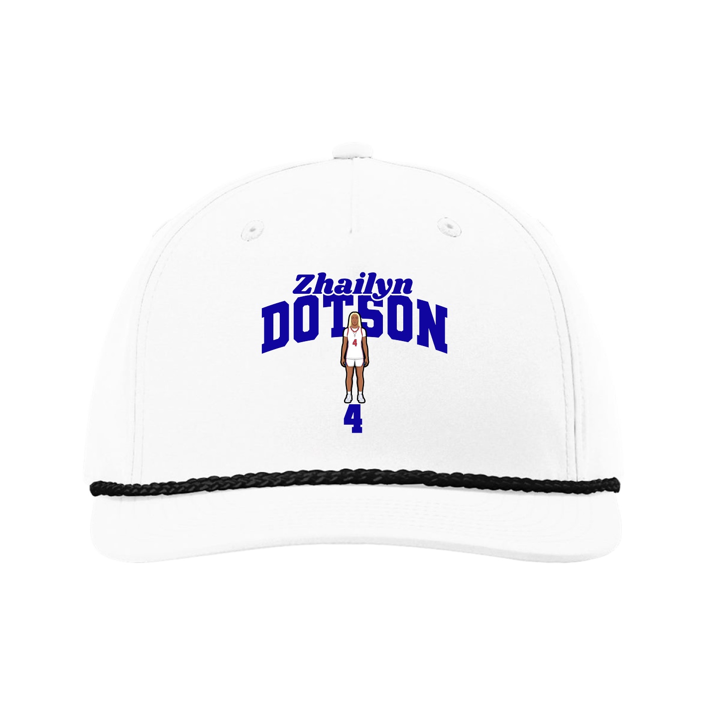 Five-Panel Classic Rope Cap — Signature Arch in White