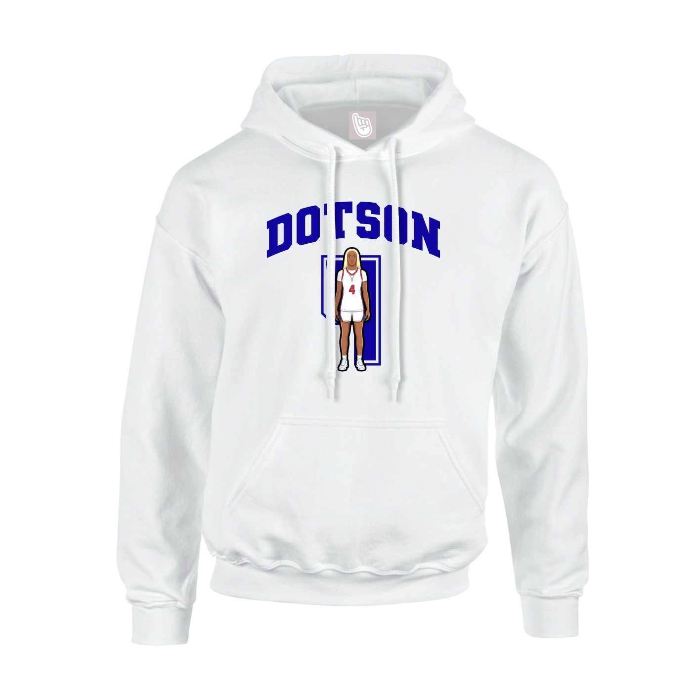 Hoodie — Number in White