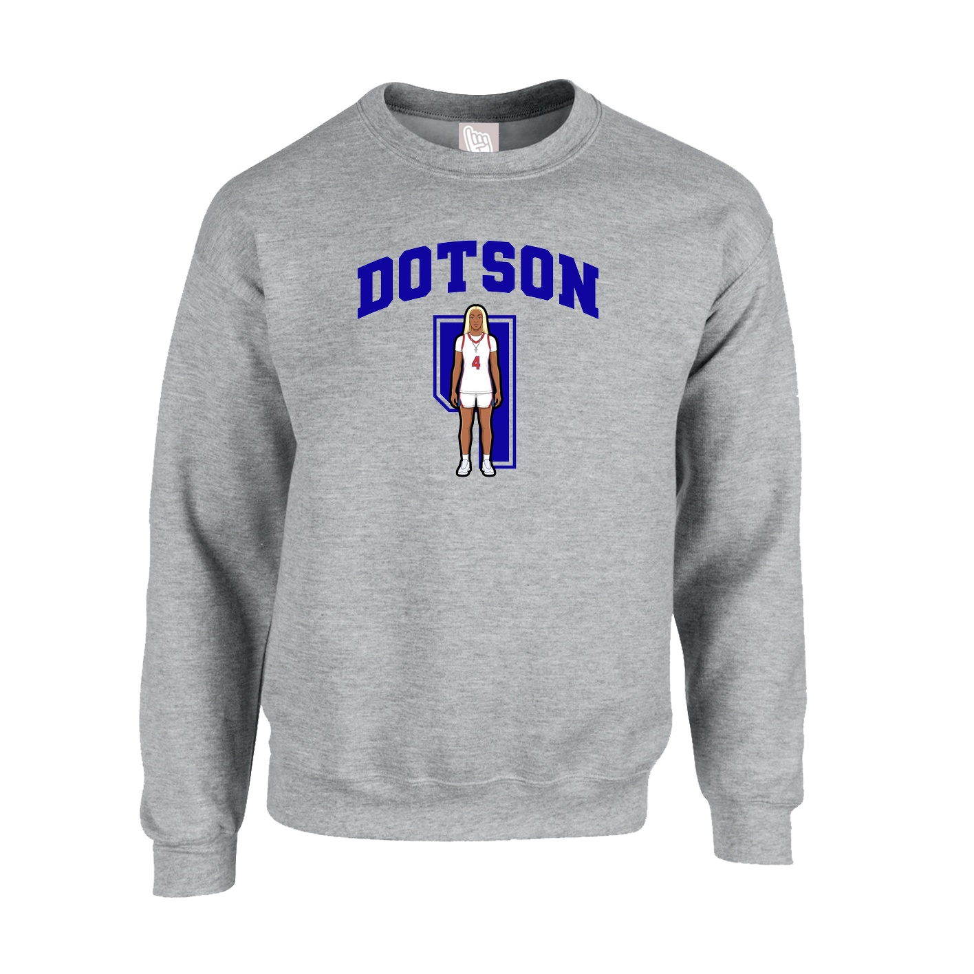 Fleece Crew — Number in Grey