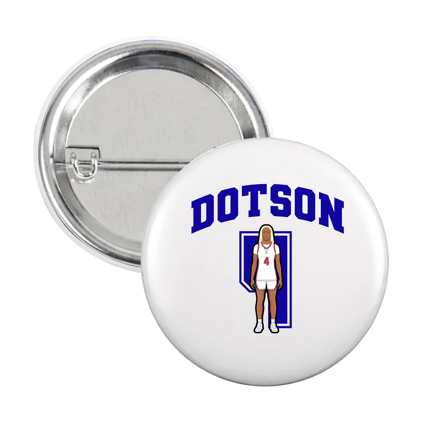 Game Day Button — Number in White