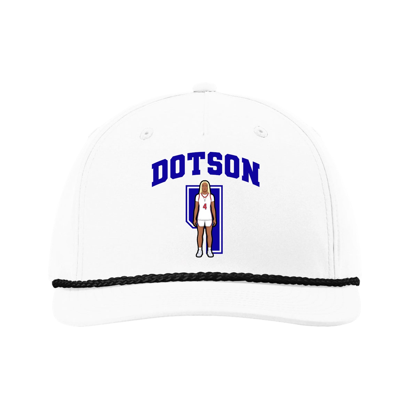 Five-Panel Classic Rope Cap — Number in White