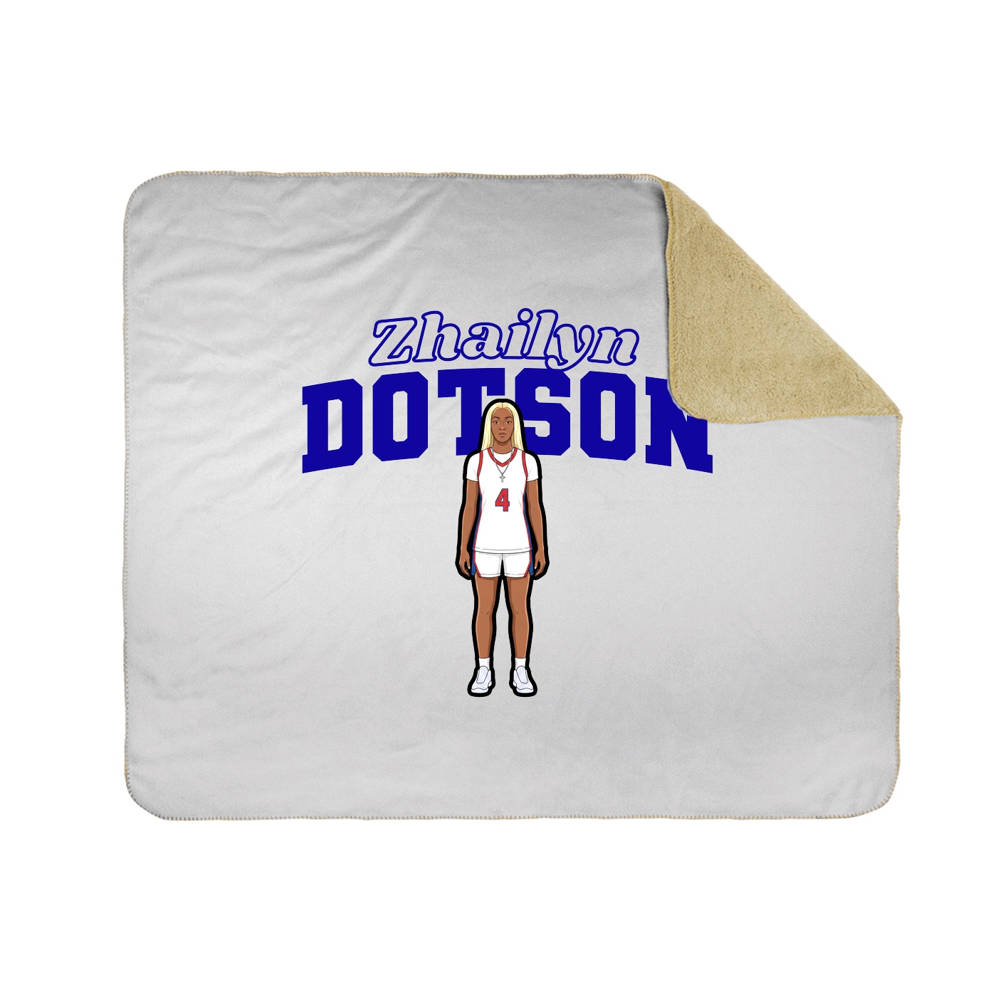 Throw Blanket — Name Arch in White