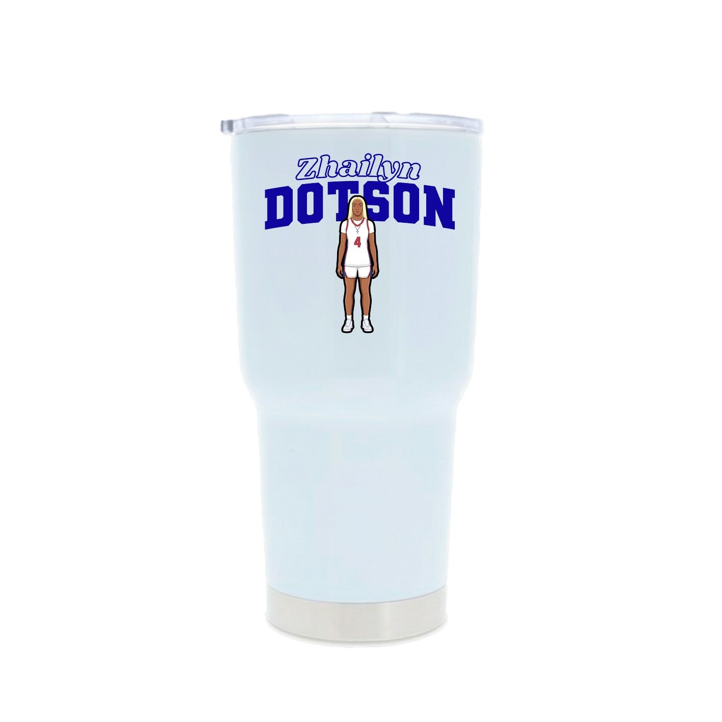 30oz Stainless Steel Tumbler — Name Arch in White