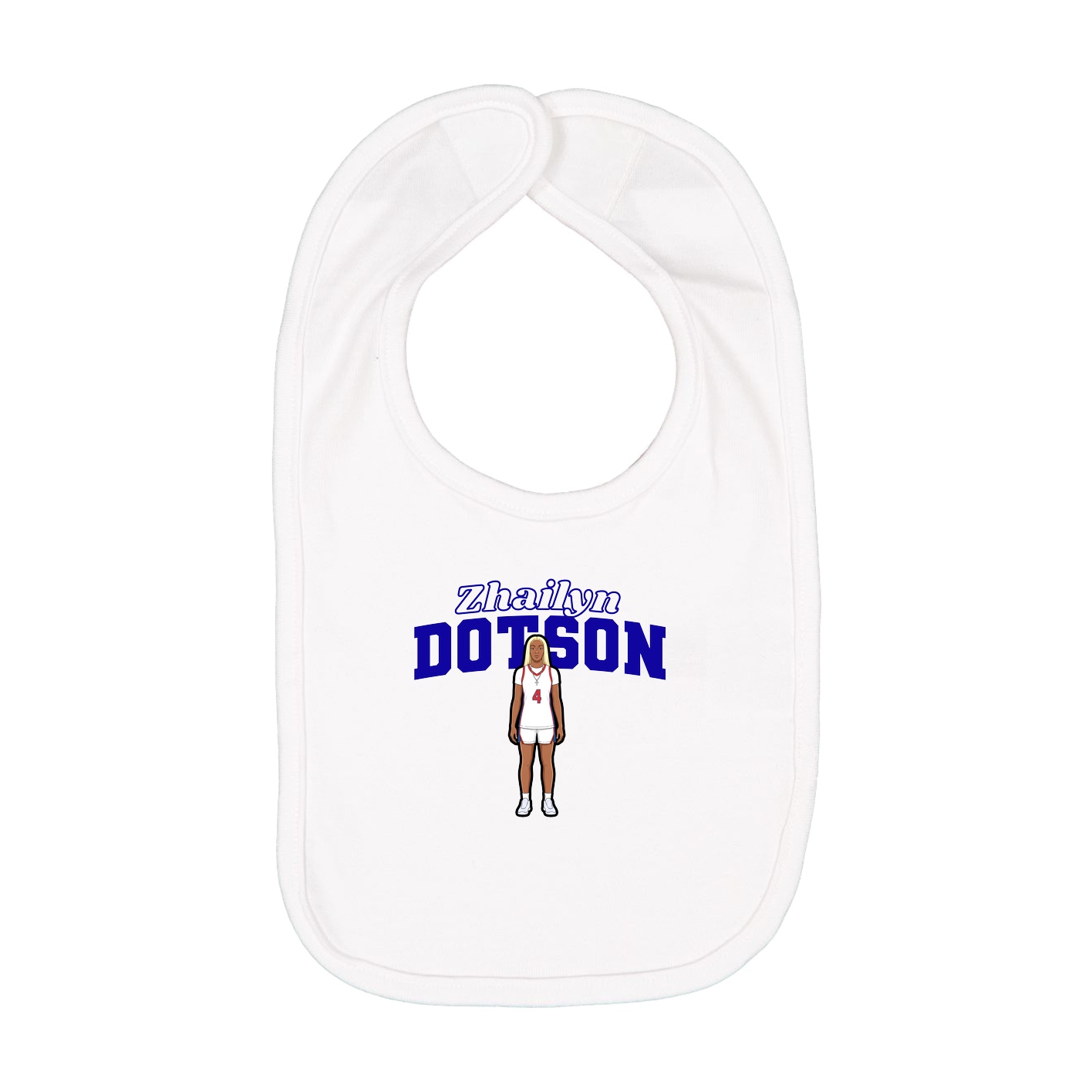 Infant Bib — Name Arch in White