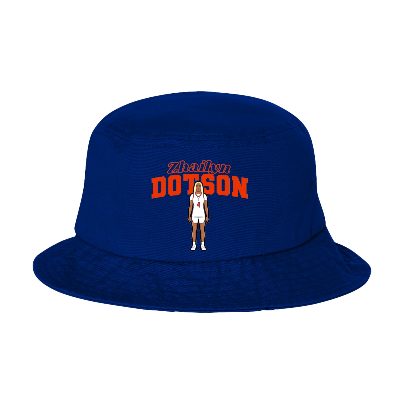 Bucket Cap — Name Arch in Royal Blue