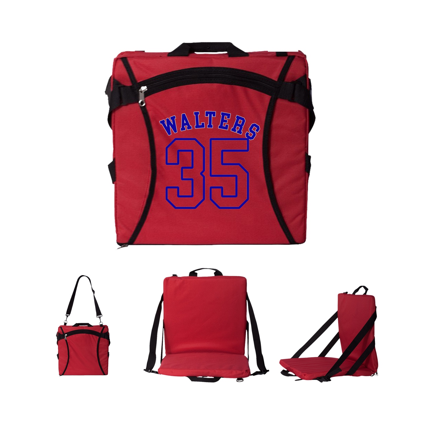 Folding Stadium Seat — Shirsey Arch in Red
