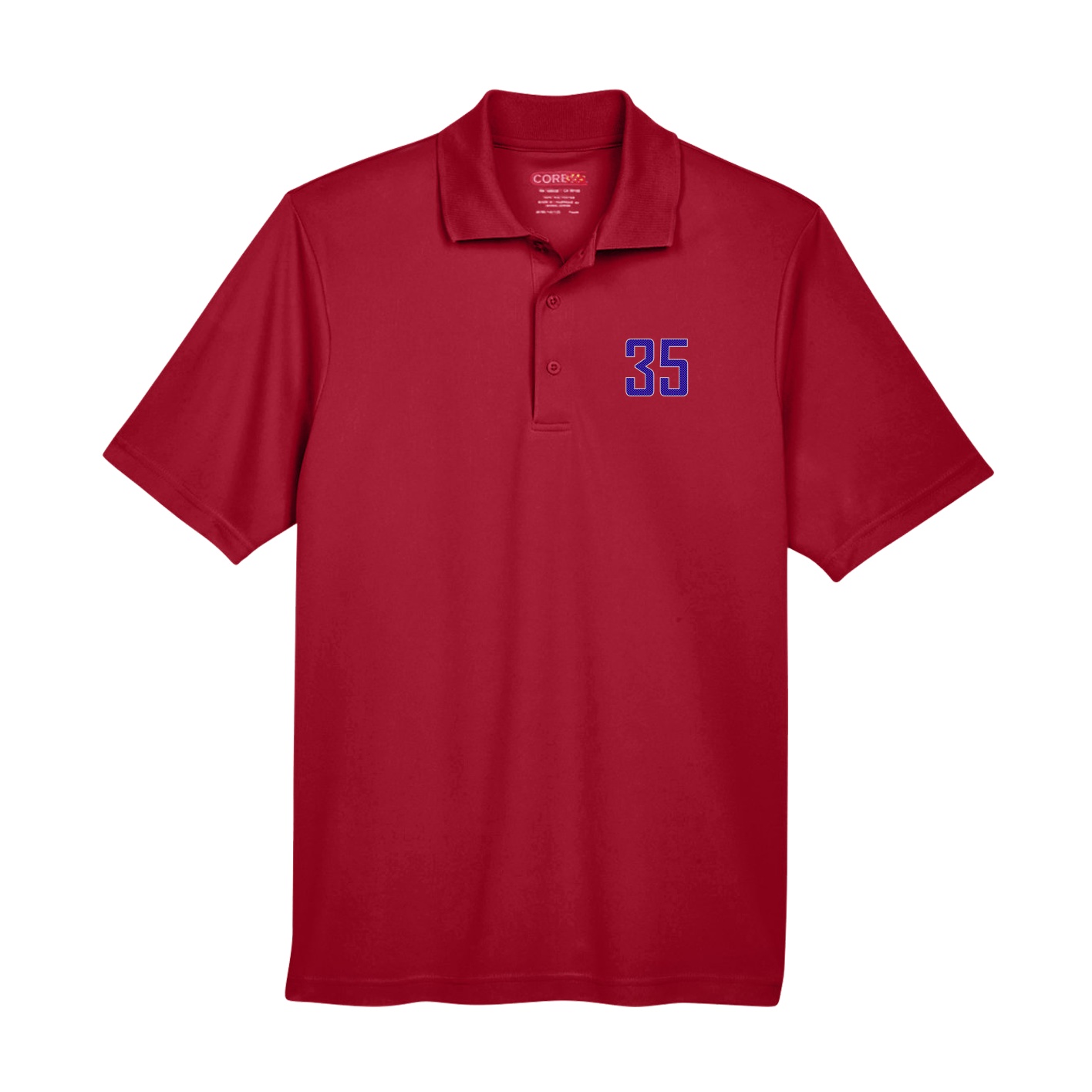 Performance Polo — Front Shirsy in Red
