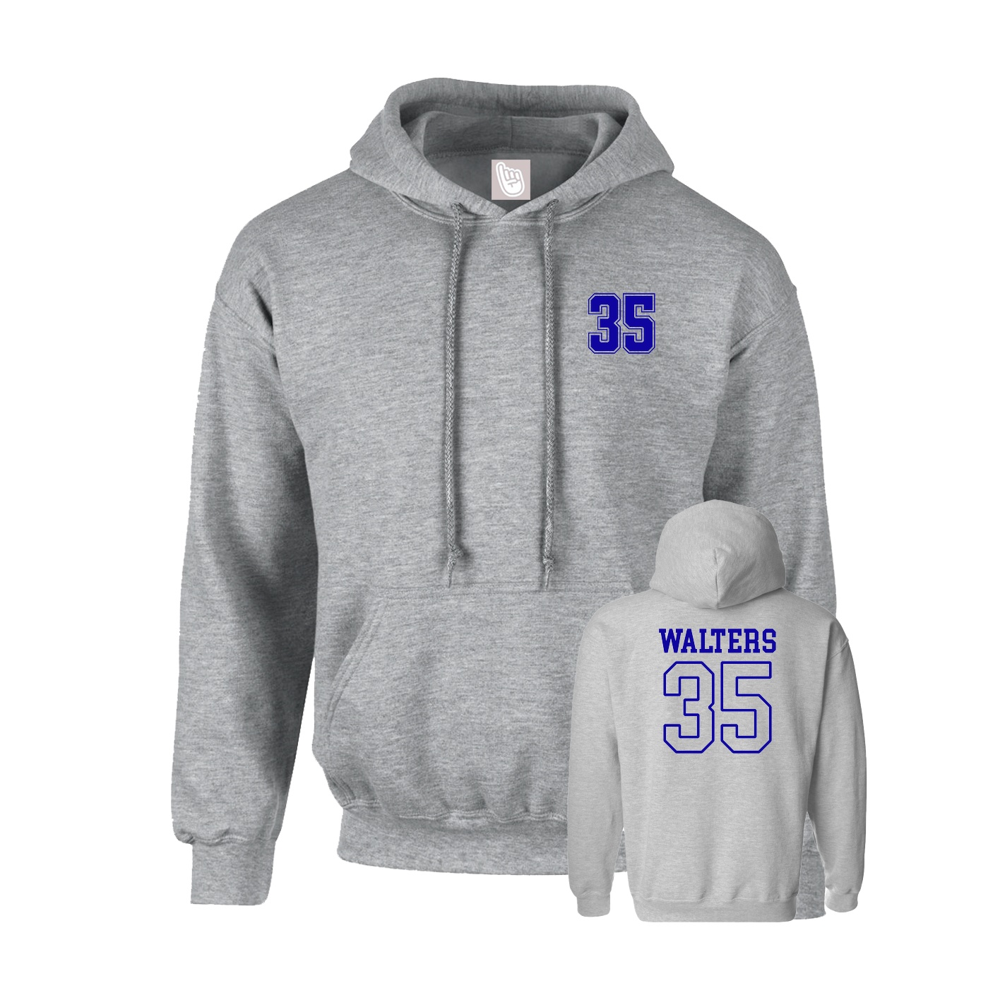 Hoodie — Chest Back in Grey