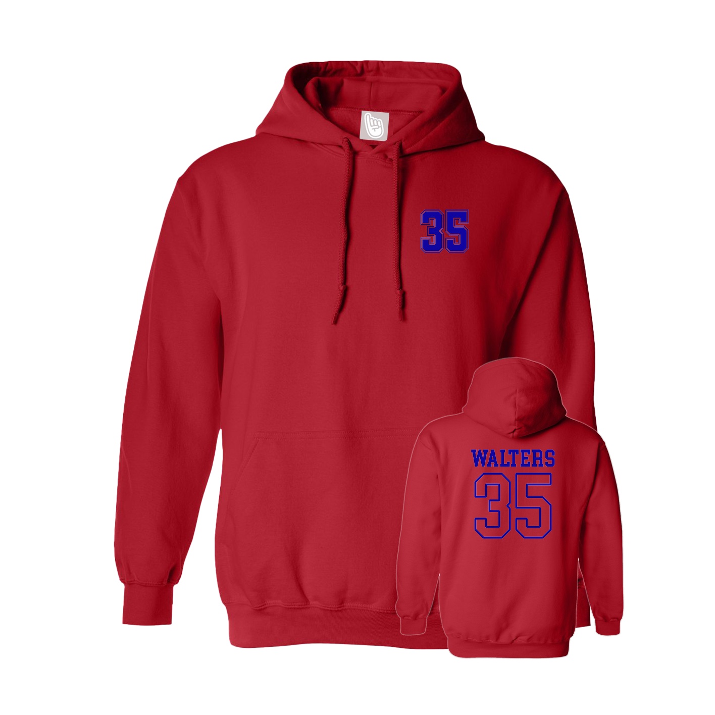 Youth Hoodie — Chest Back in Red