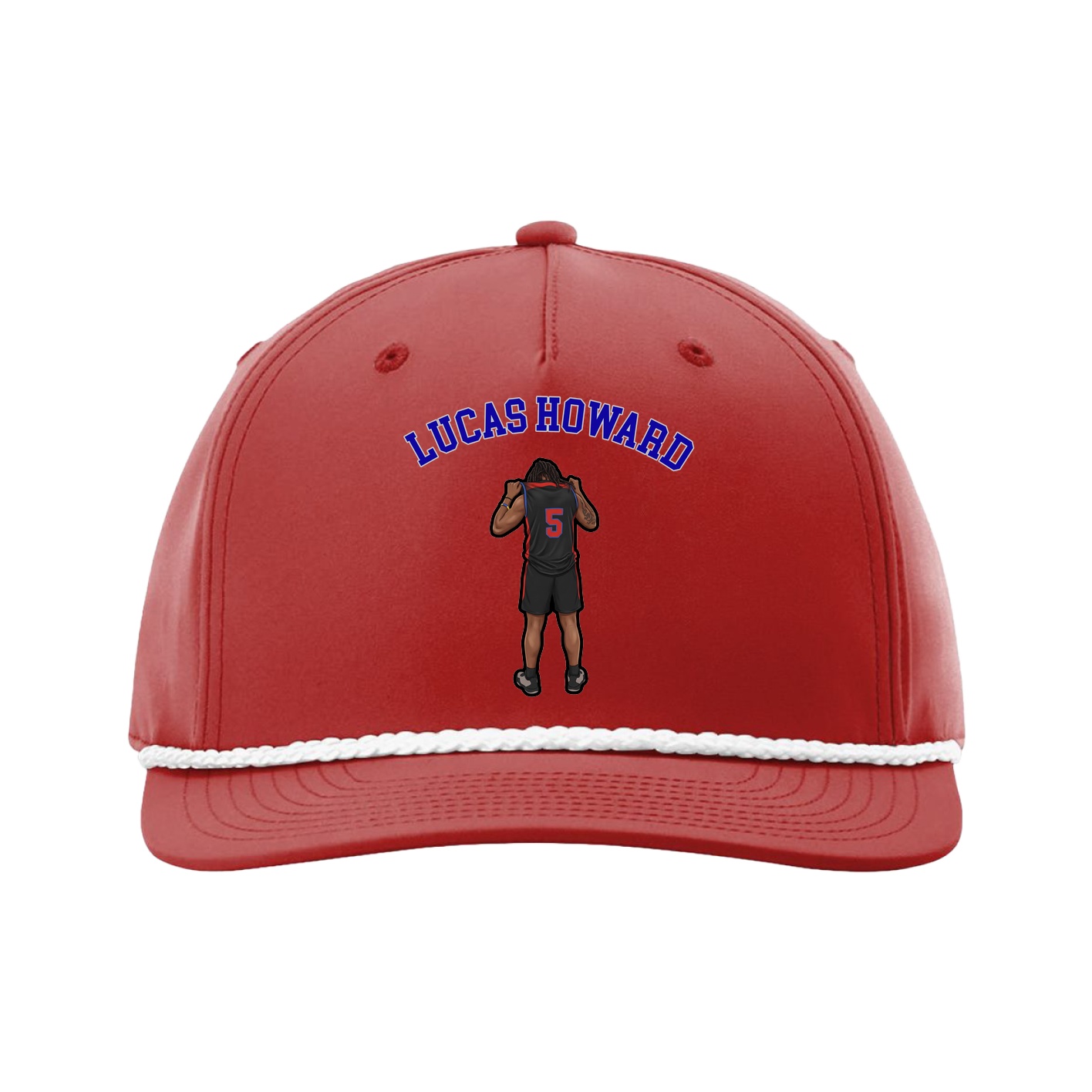 Five-Panel Classic Rope Cap — Shirsey Arch in Red