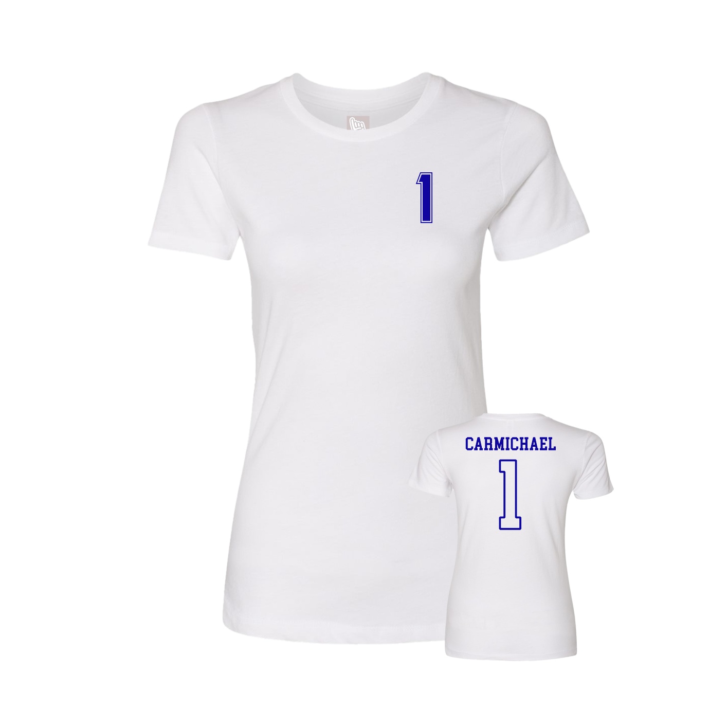 Fitted Women's Tee — Chest Back in White