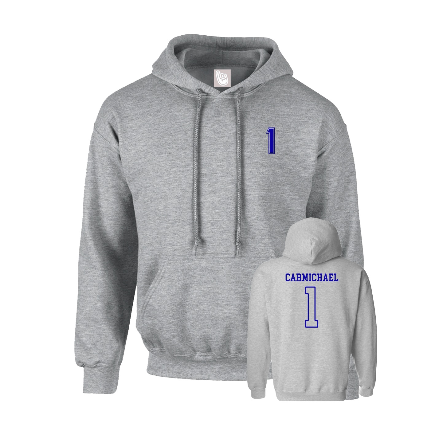 Hoodie — Chest Back in Grey