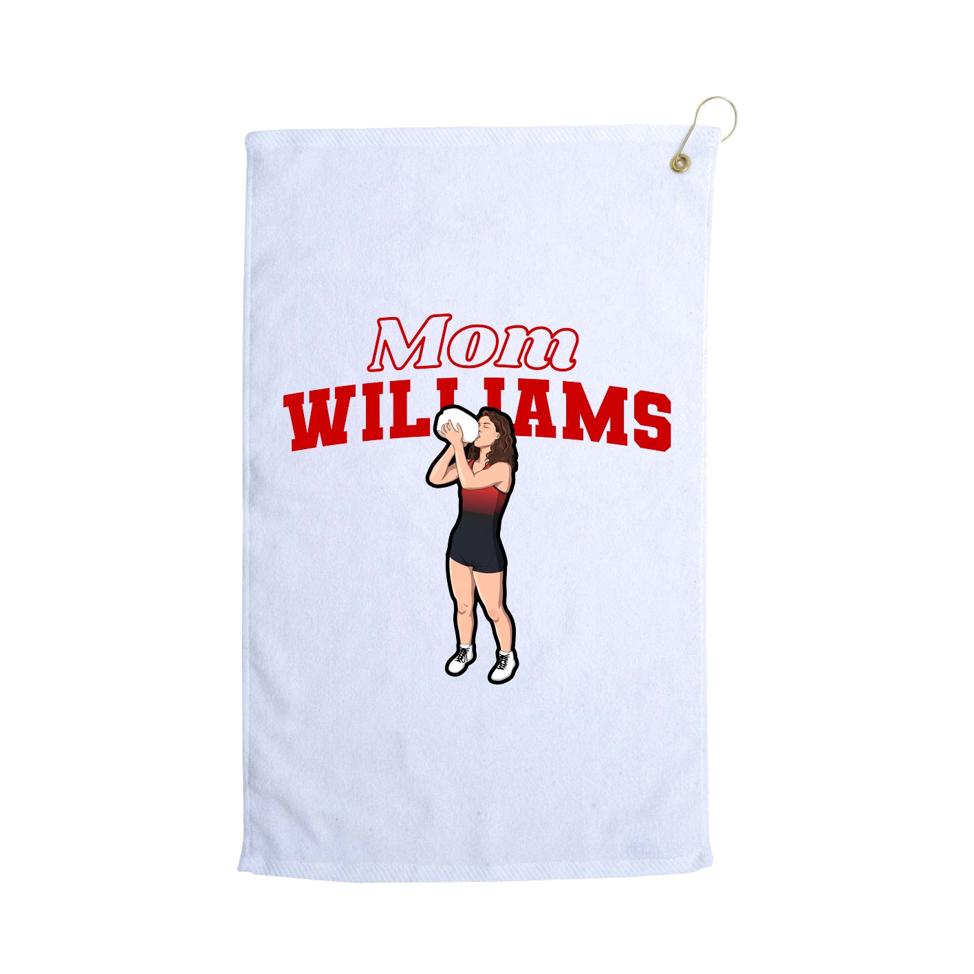 Golf Towel — Mothers Day Block in White