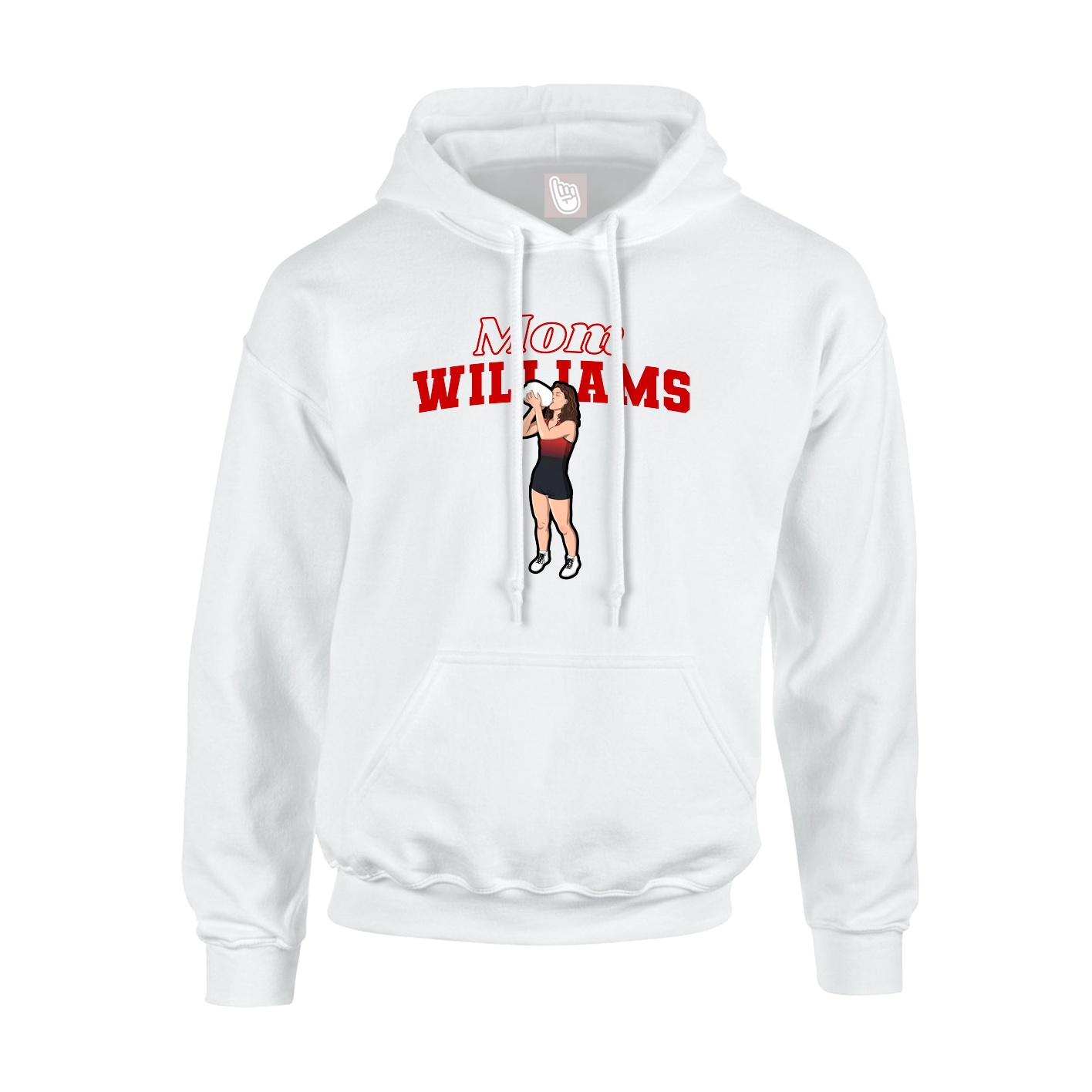 Youth Hoodie — Mothers Day Block in White