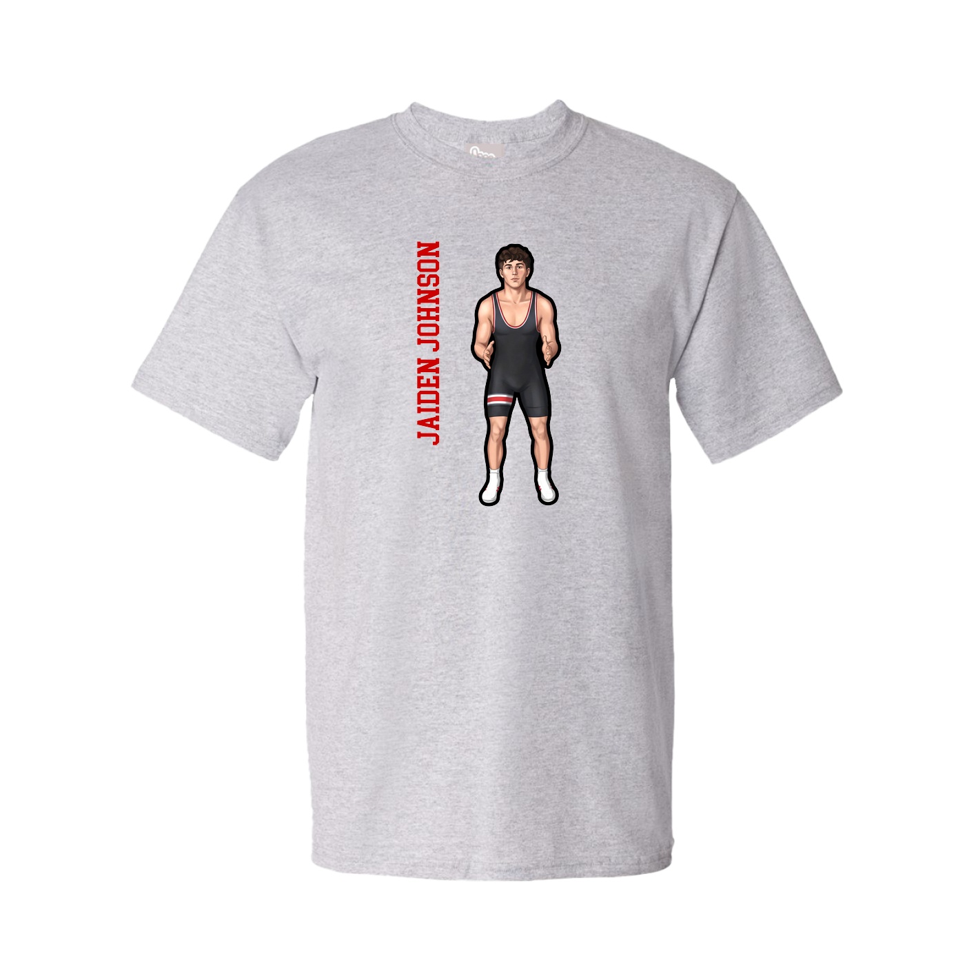 Tee — Name Vertical in Grey