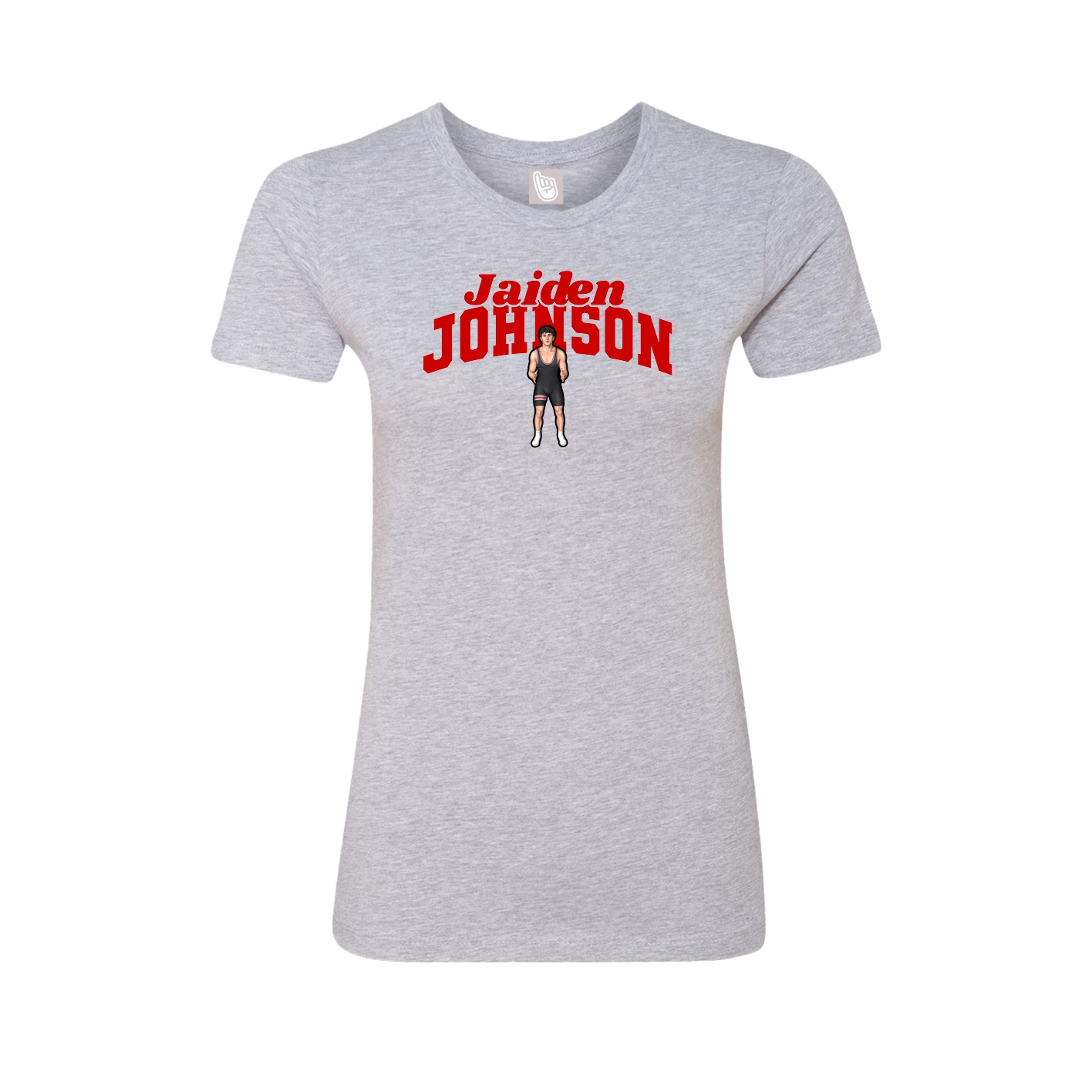 Fitted Women's Tee — Signature Arch in Grey