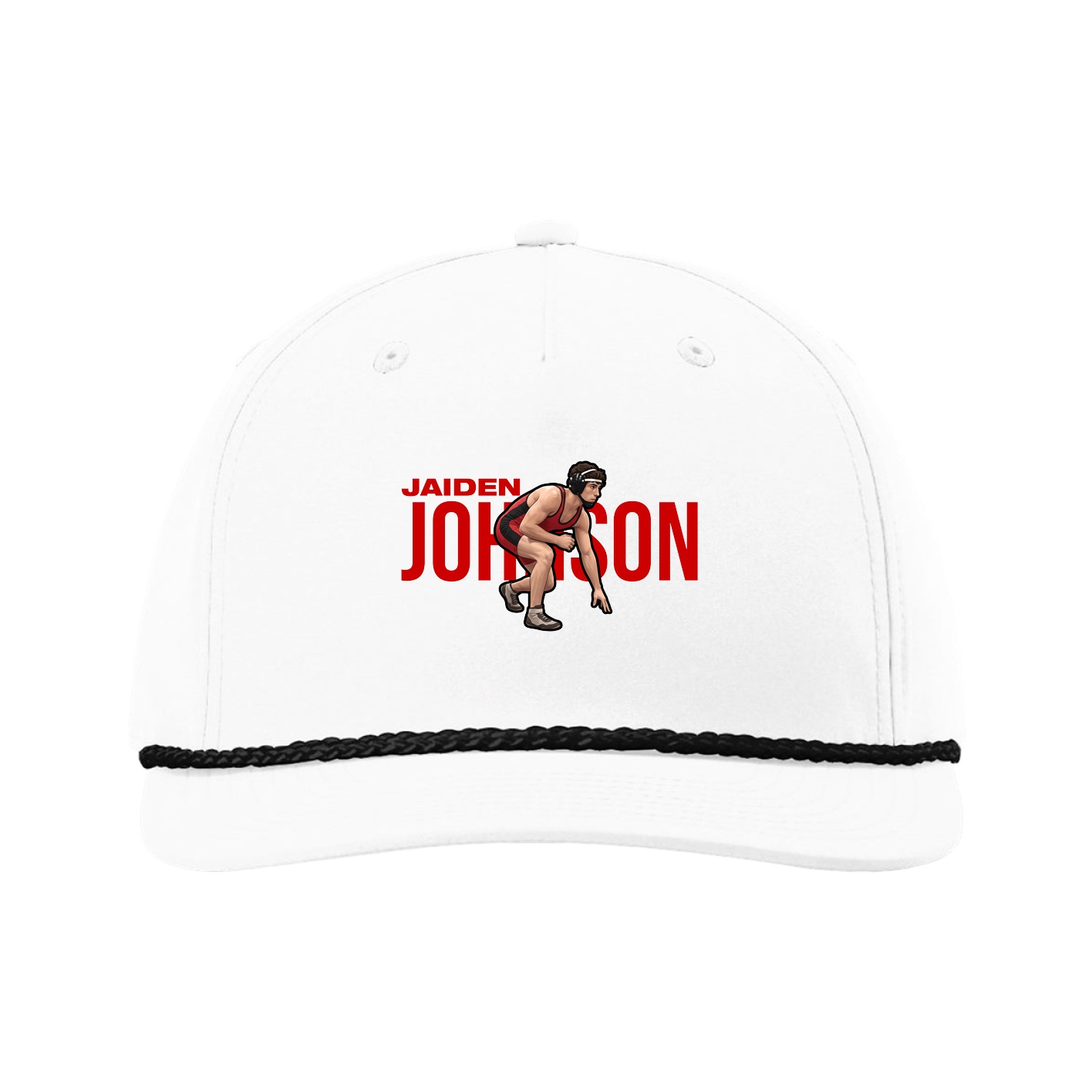 Five-Panel Classic Rope Cap — Player Name in White