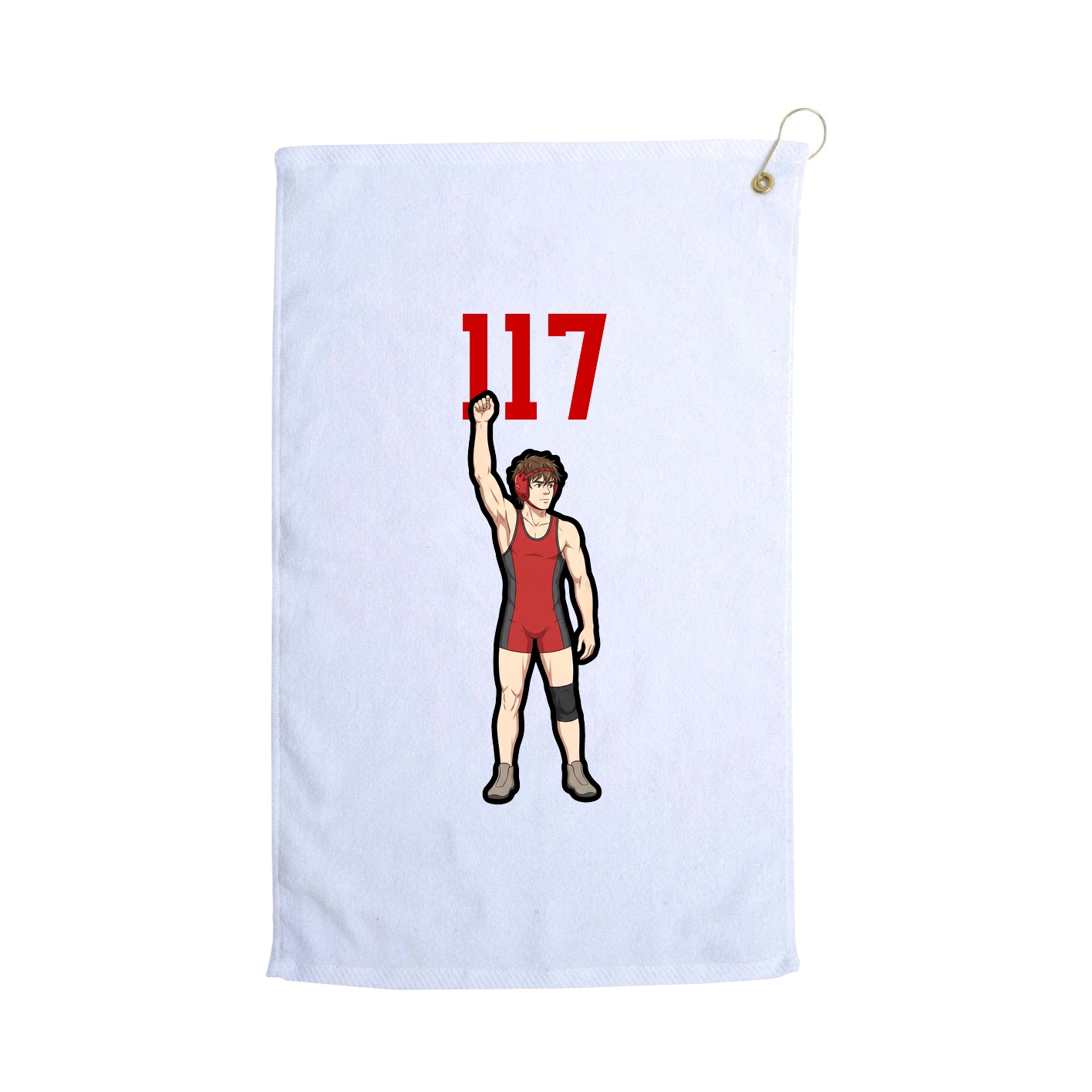 Golf Towel — Number Top in White