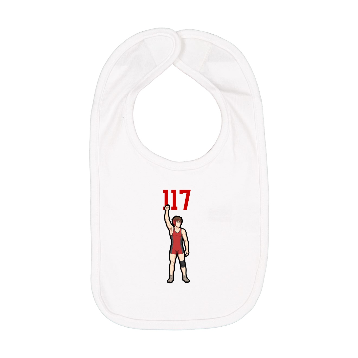 Infant Bib — Number Top in White