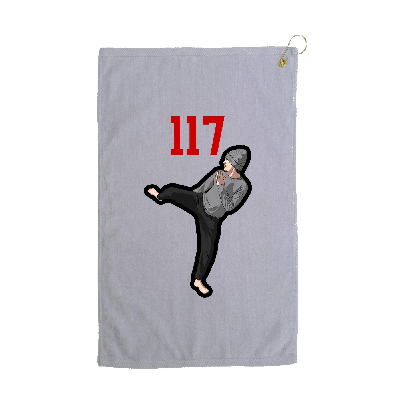Golf Towel — Number Top in Grey