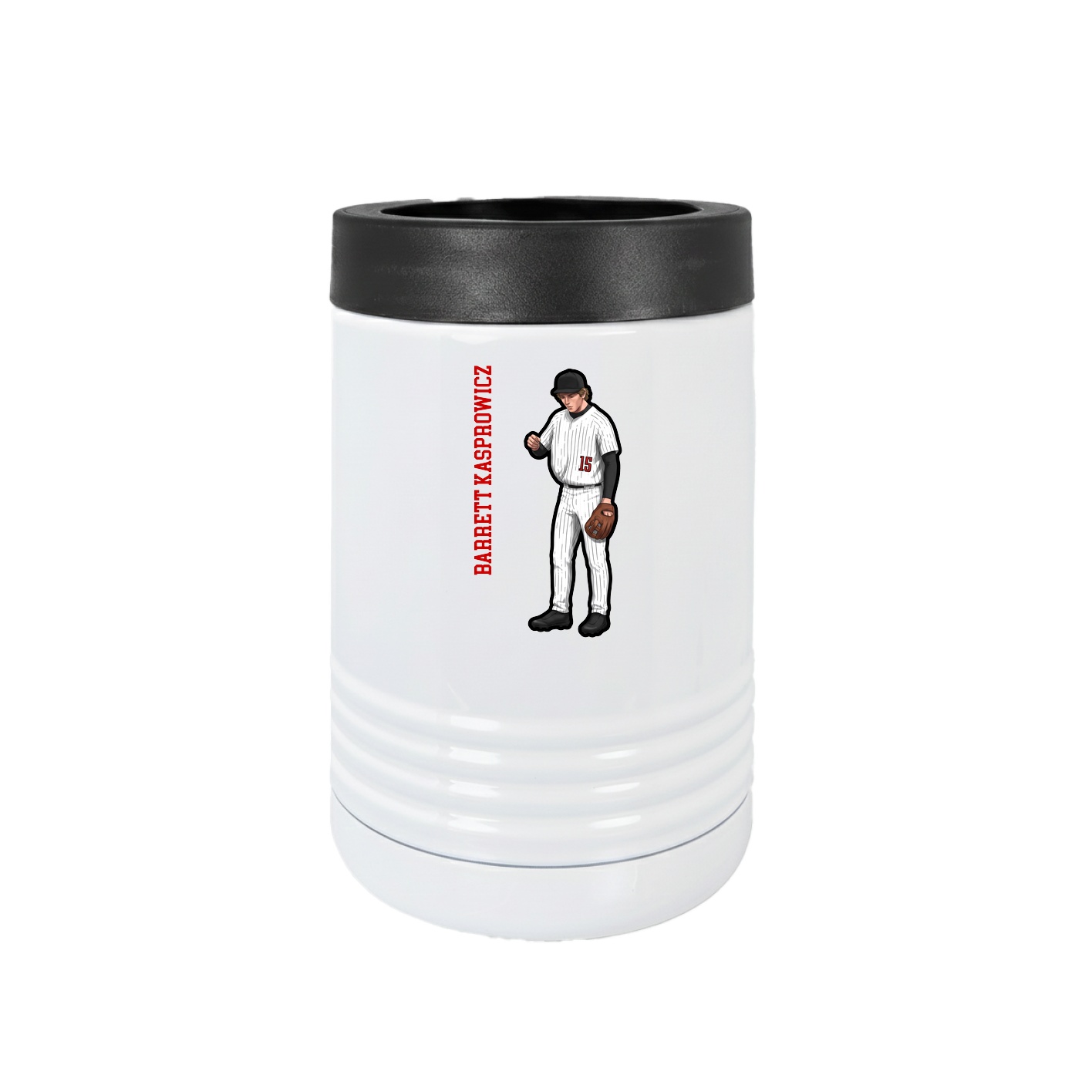 Beverage Holder — Name Vertical in White