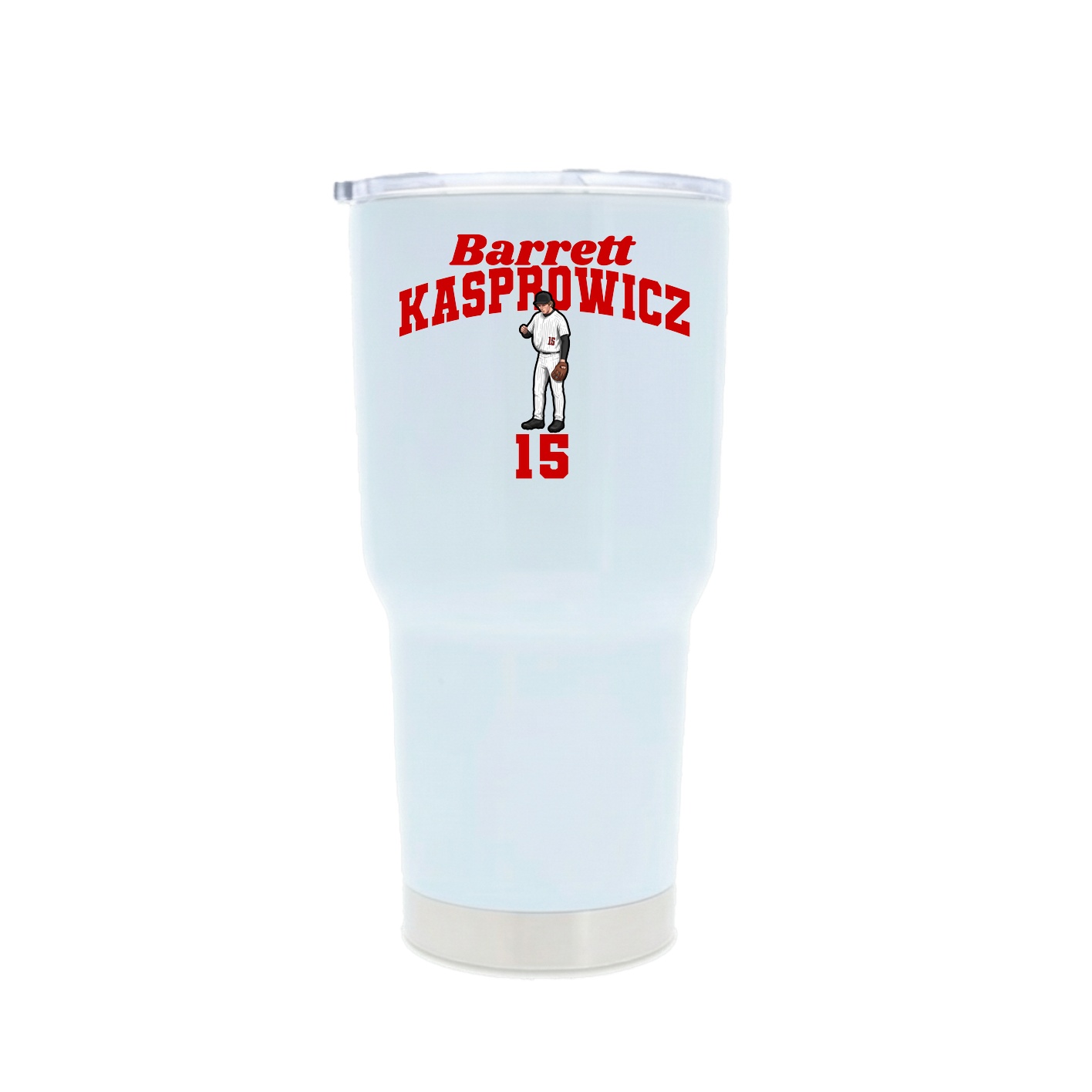 30oz Stainless Steel Tumbler — Signature Arch in White