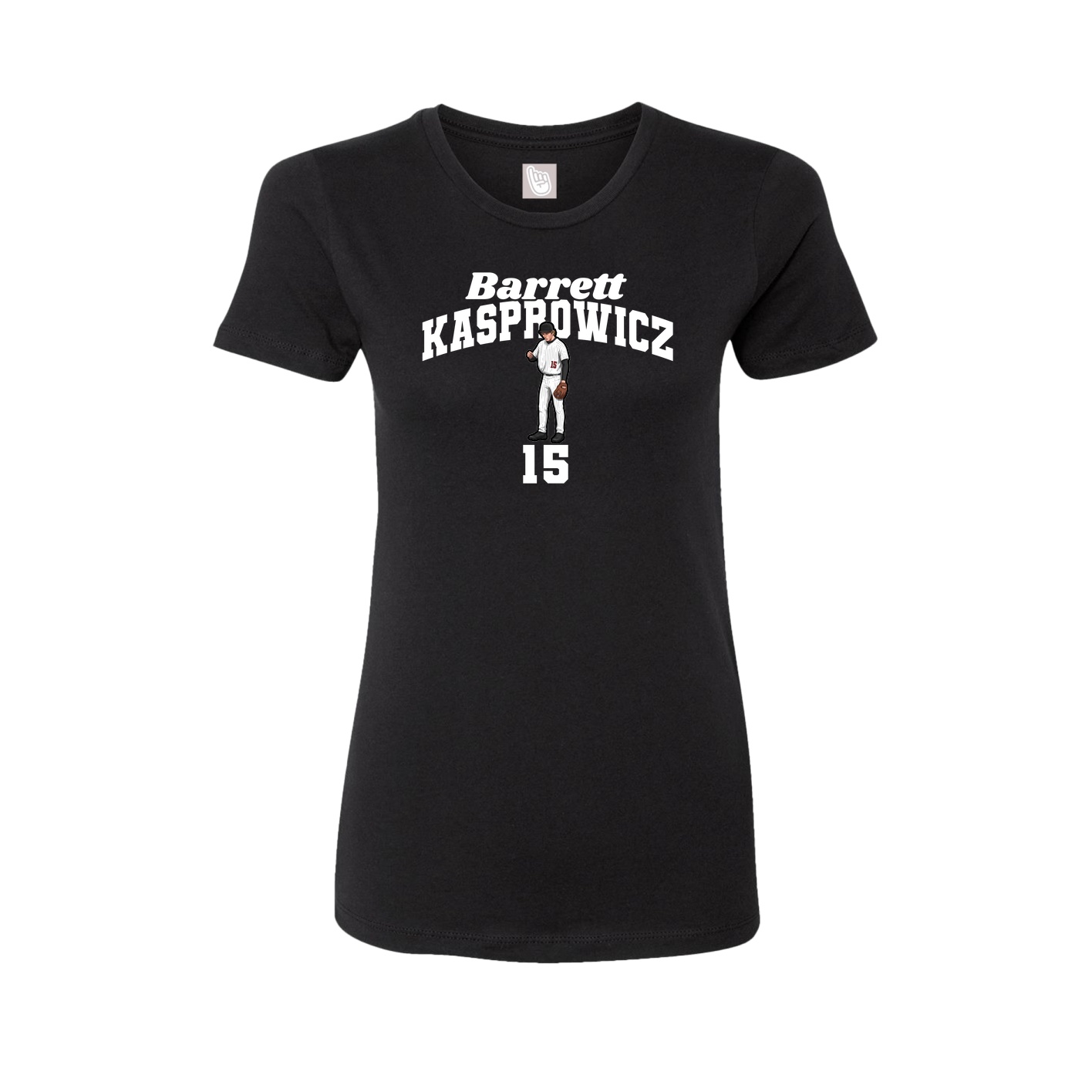 Fitted Women's Tee — Signature Arch in Black