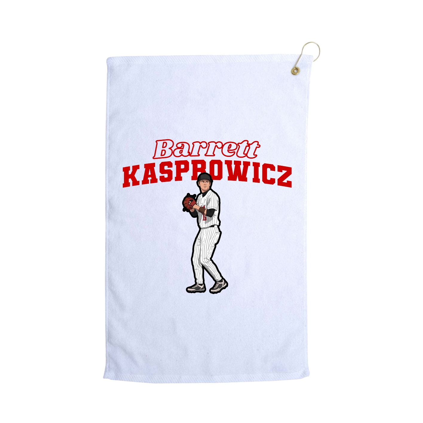 Golf Towel — Name Arch in White