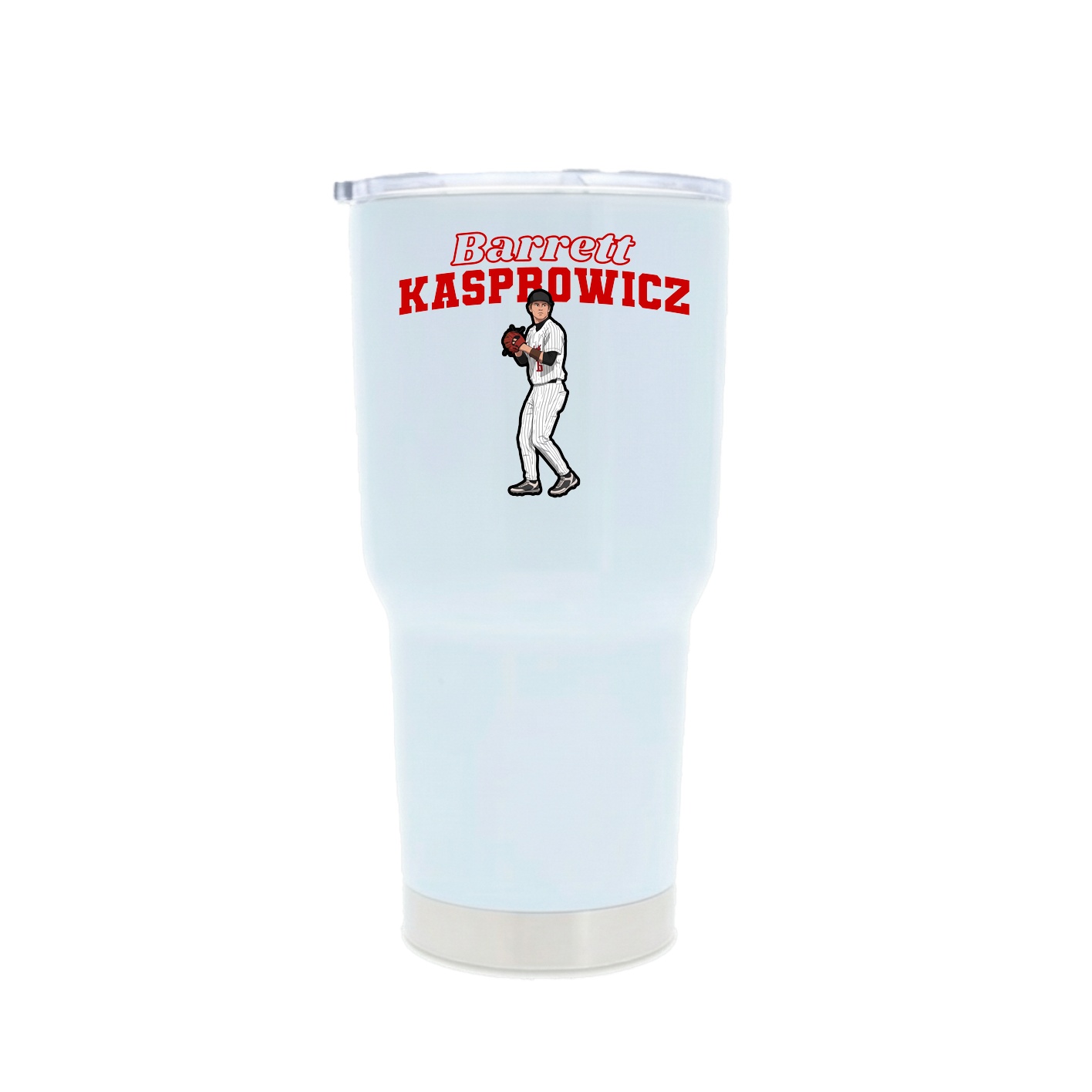 30oz Stainless Steel Tumbler — Name Arch in White
