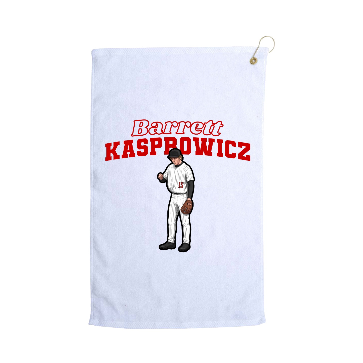 Golf Towel — Name Arch in White
