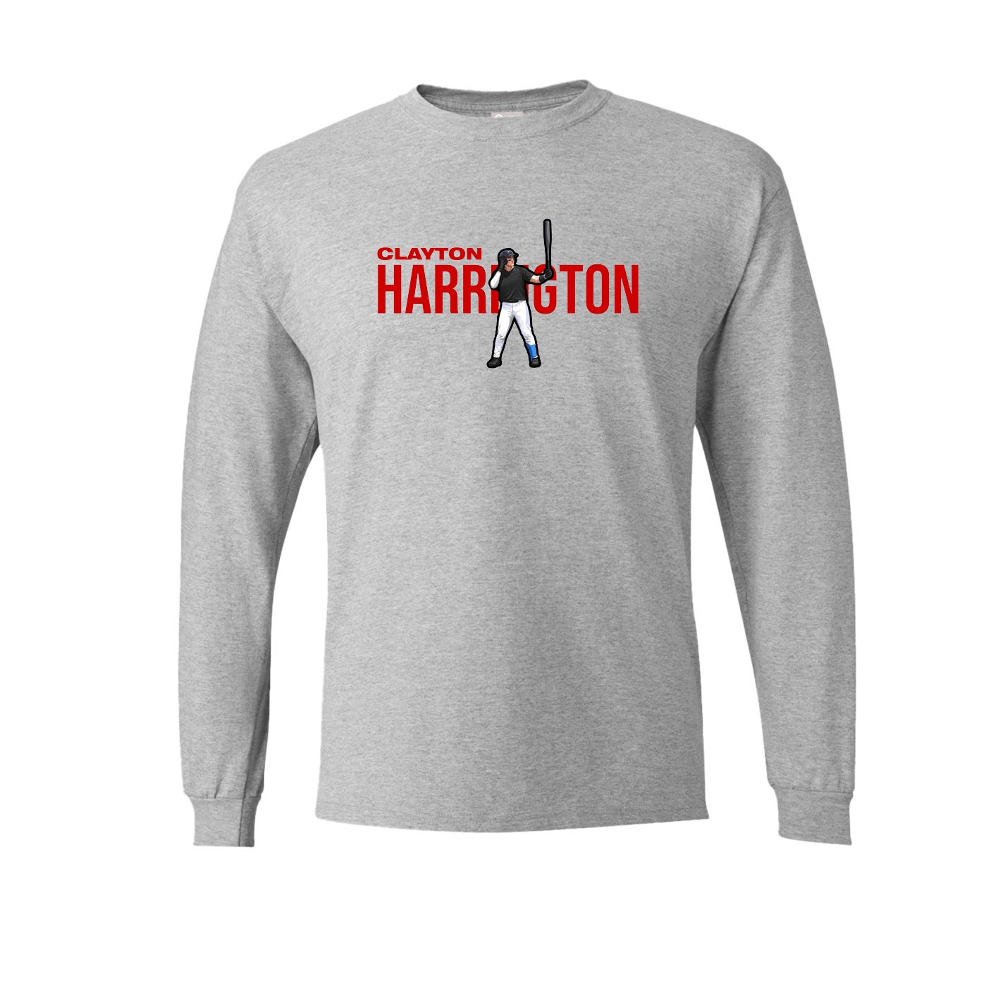 Long Sleeve Tee — Player Name in Grey