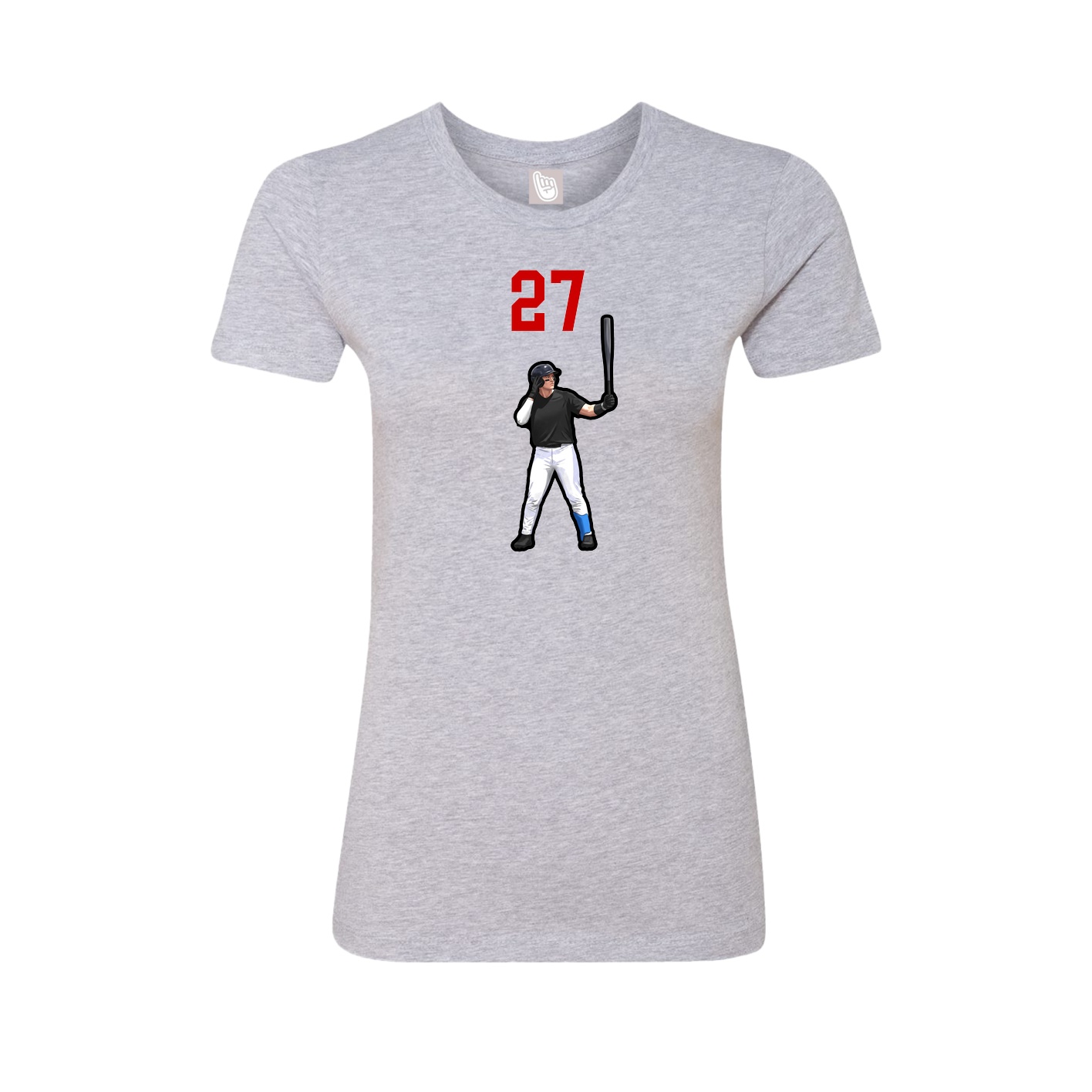 Fitted Women's Tee — Number Top in Grey