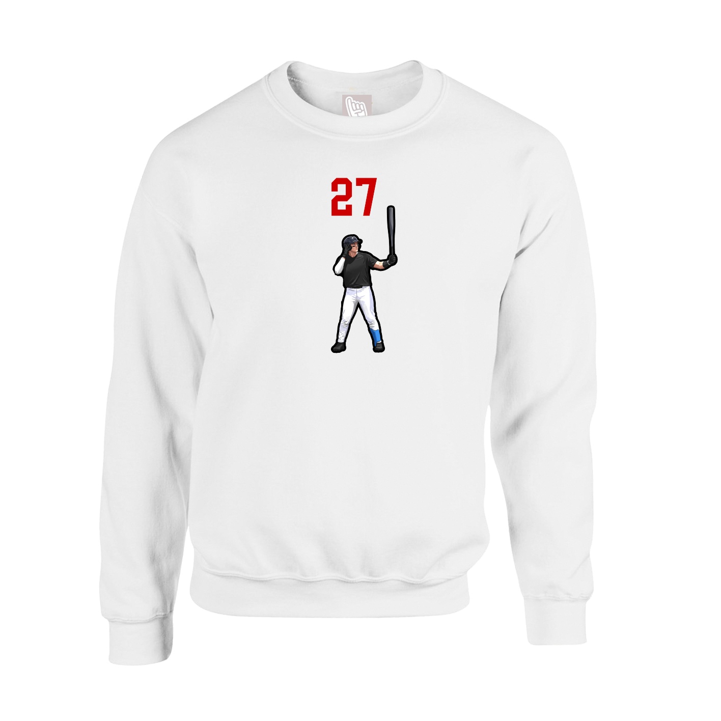 Fleece Crew — Number Top in White