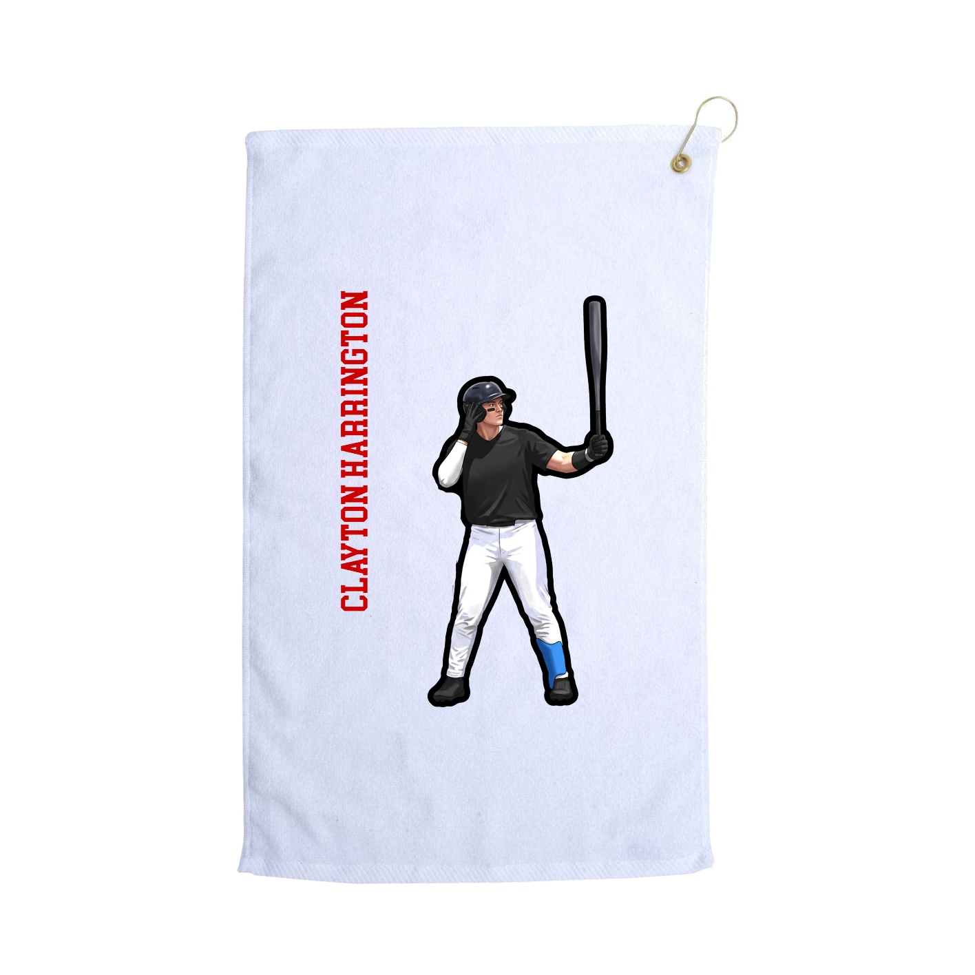 Golf Towel — Name Vertical in White