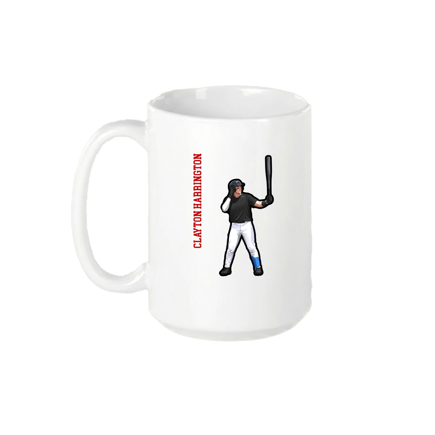 15oz Coffee Mug — Name Vertical in White