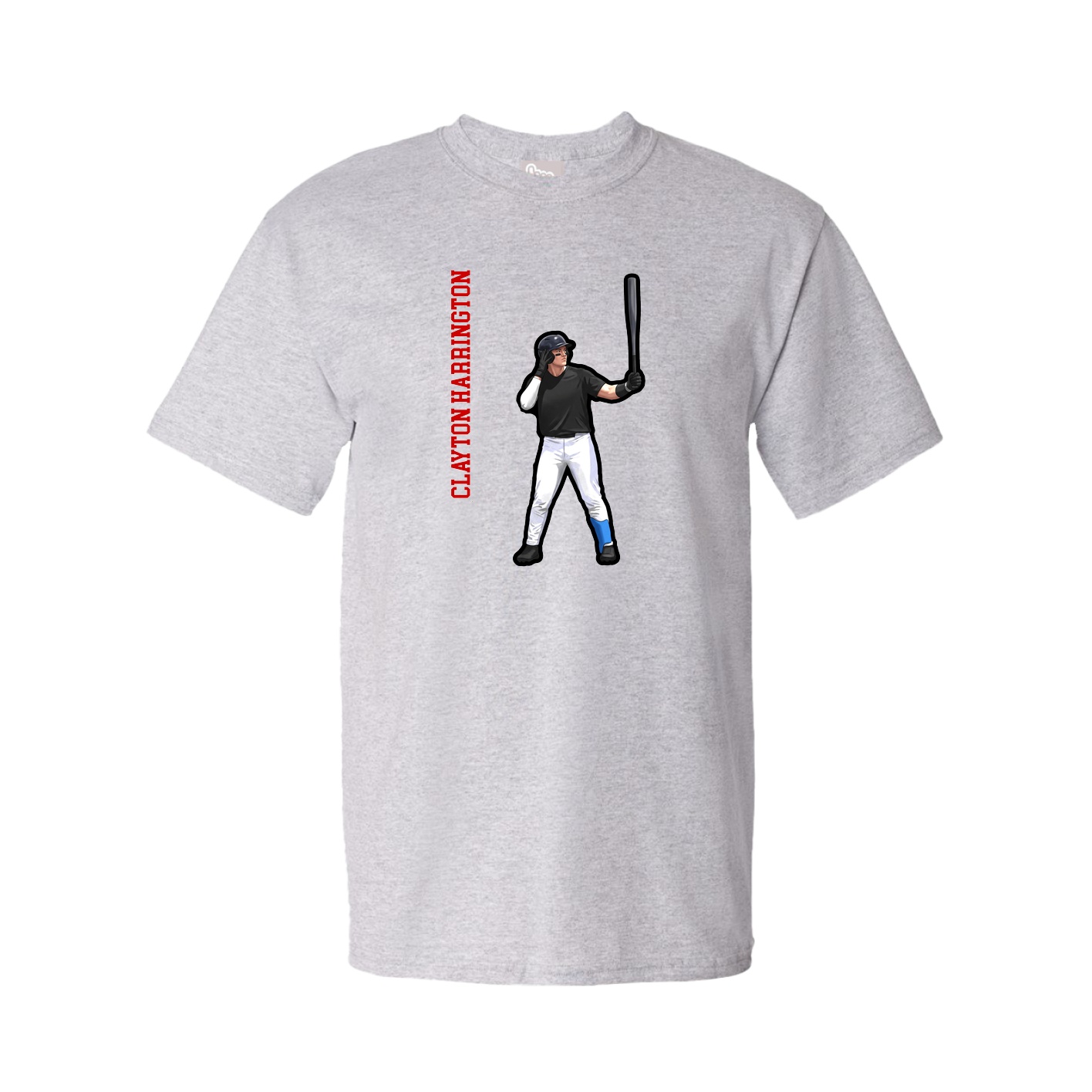 Tee — Name Vertical in Grey