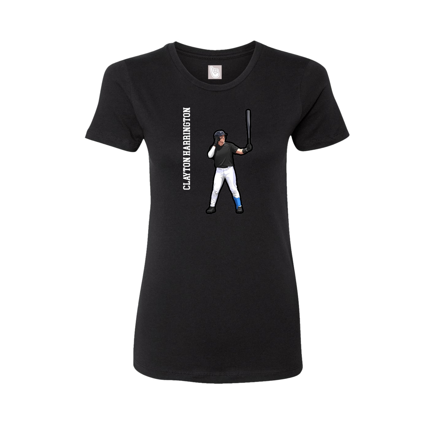 Fitted Women's Tee — Name Vertical in Black