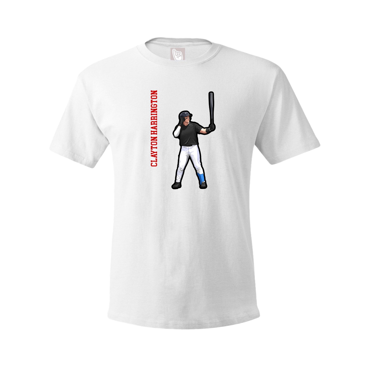 Youth Tee — Name Vertical in White