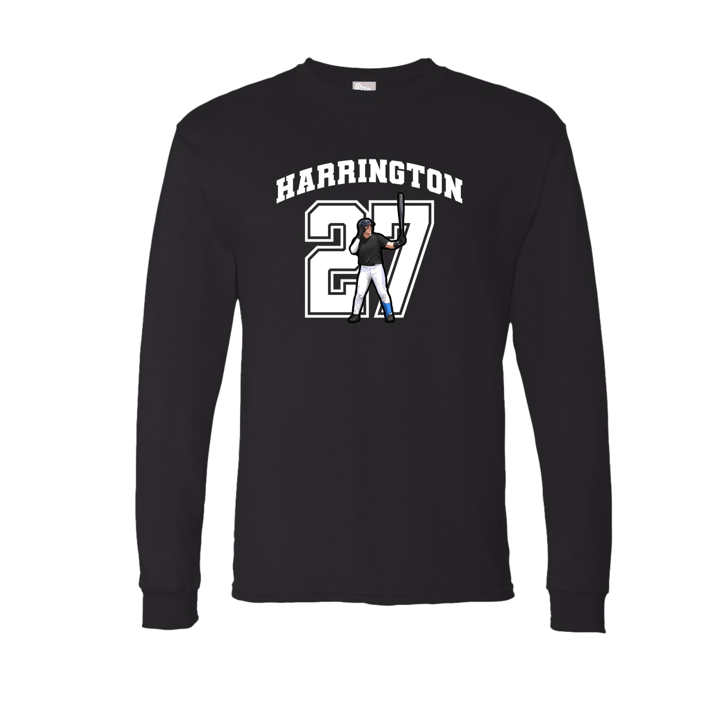 Long Sleeve Tee — Number in Black