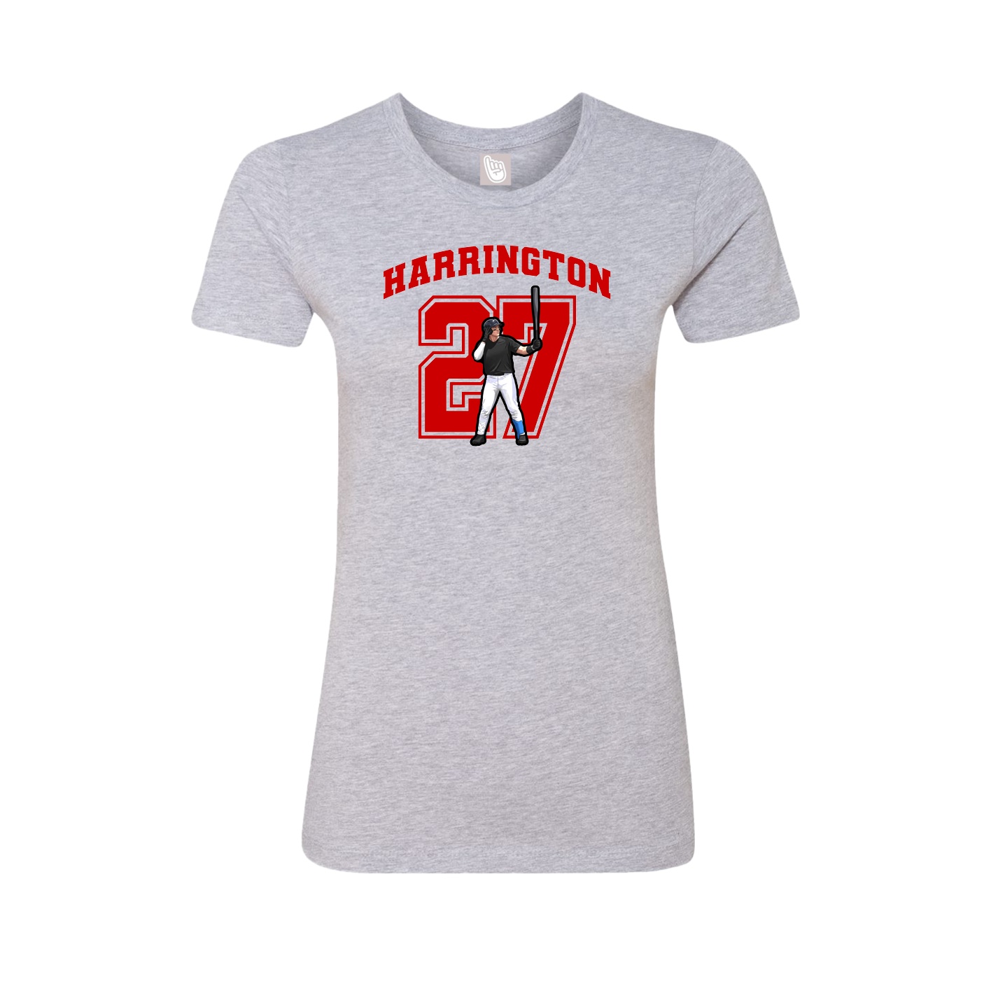 Fitted Women's Tee — Number in Grey