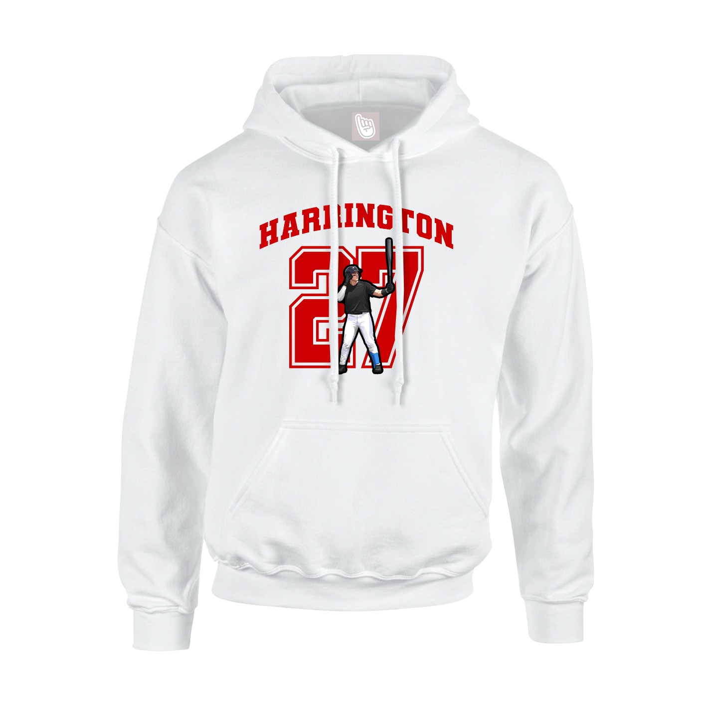 Youth Hoodie — Number in White