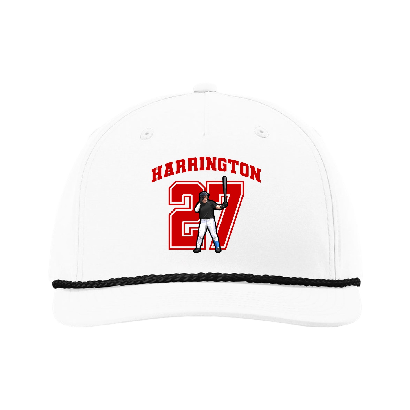 Five-Panel Classic Rope Cap — Number in White