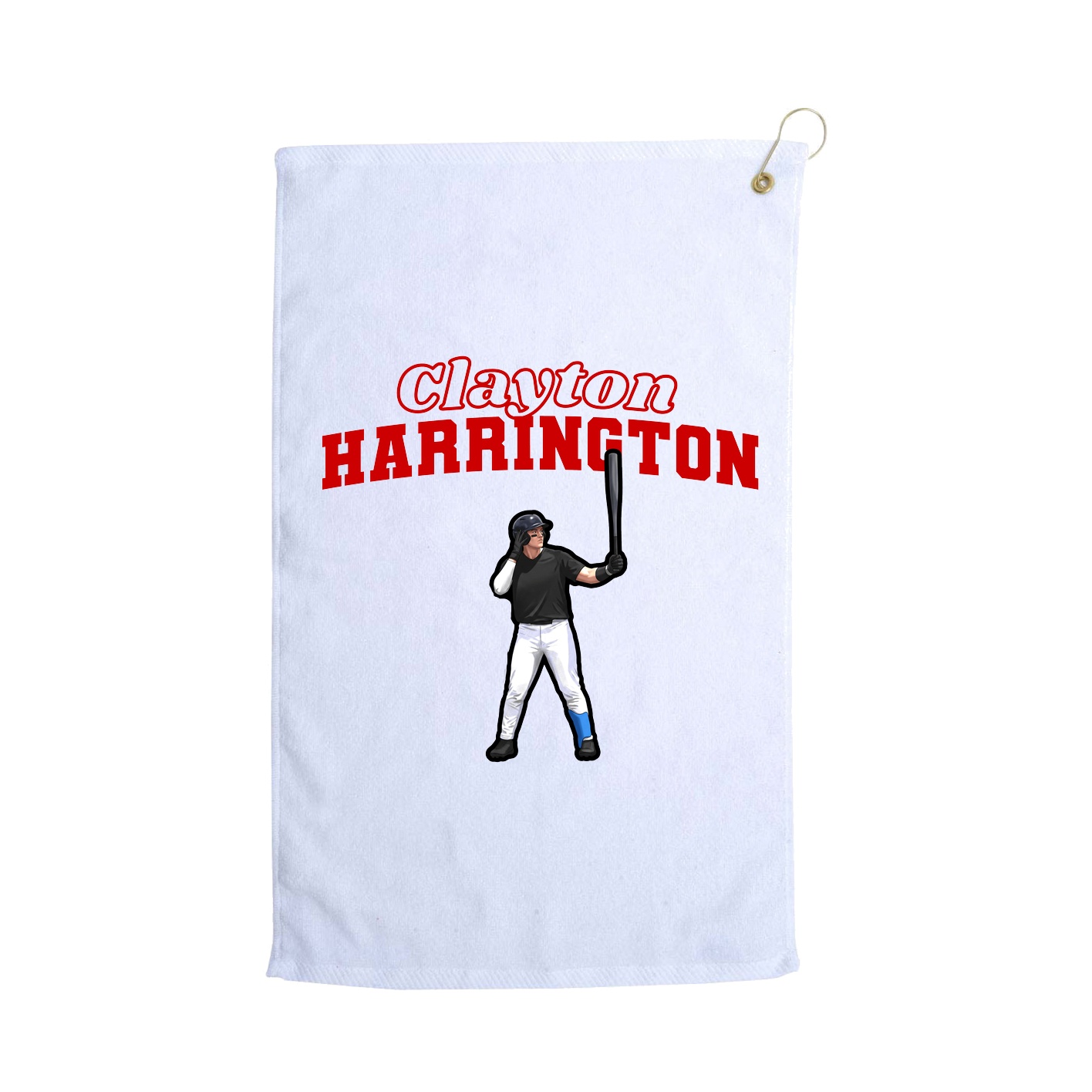 Golf Towel — Name Arch in White