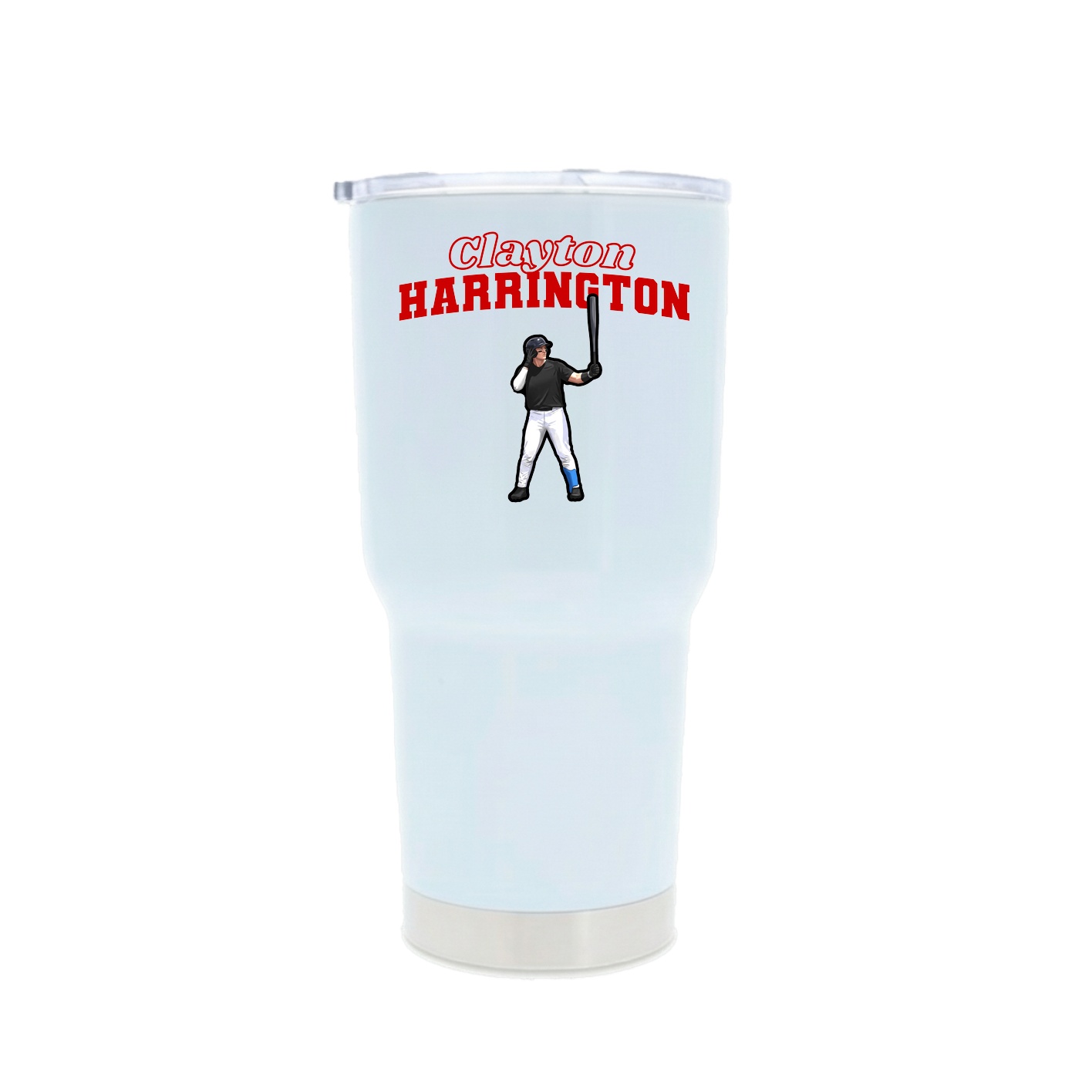 30oz Stainless Steel Tumbler — Name Arch in White