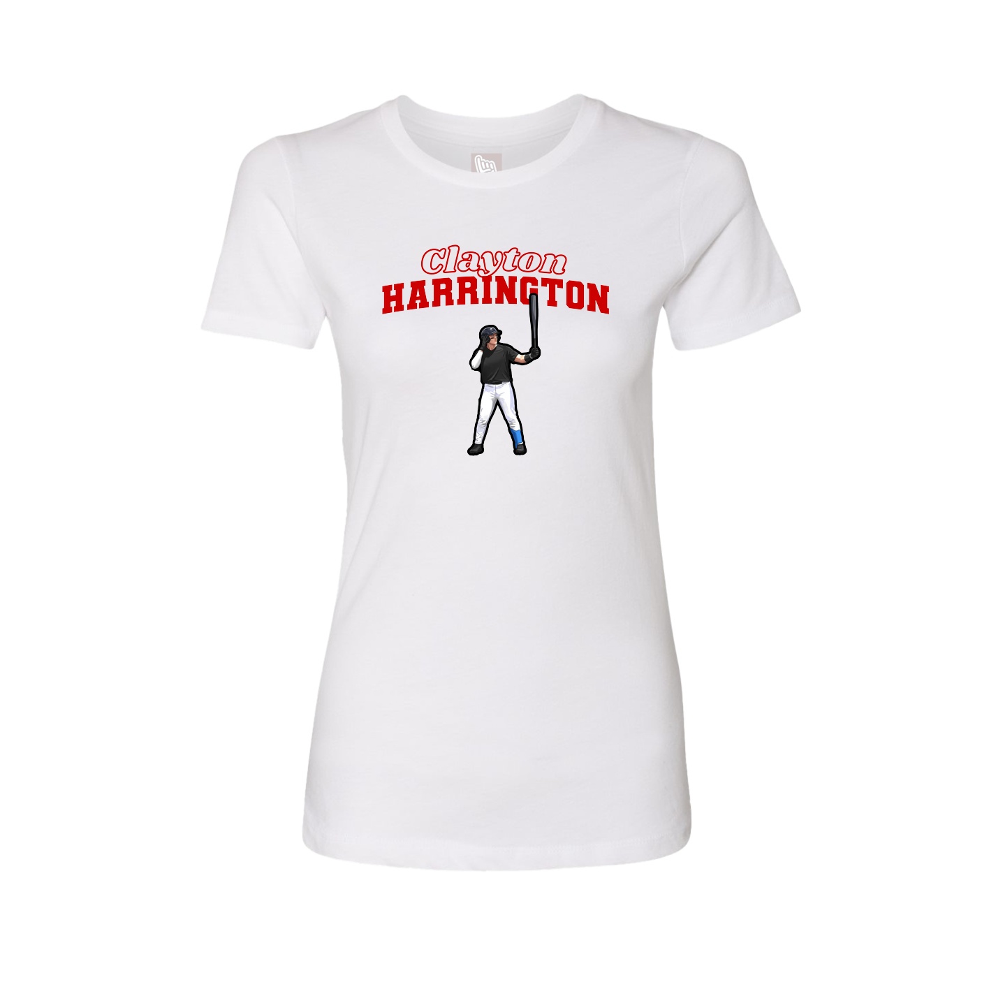 Fitted Women's Tee — Name Arch in White